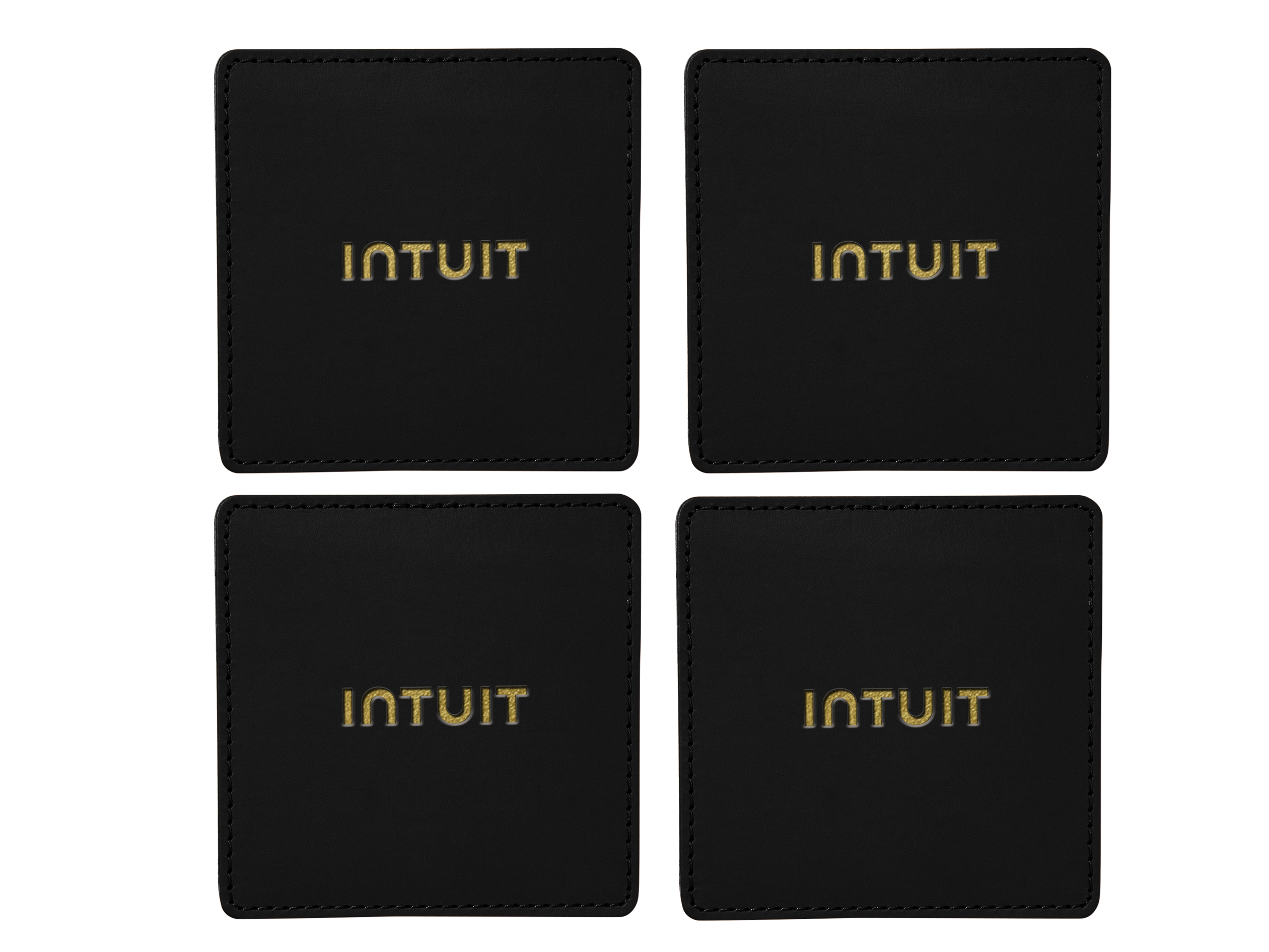 Square Coasters (Set of 4) | Full Grain Leather | Made in USA