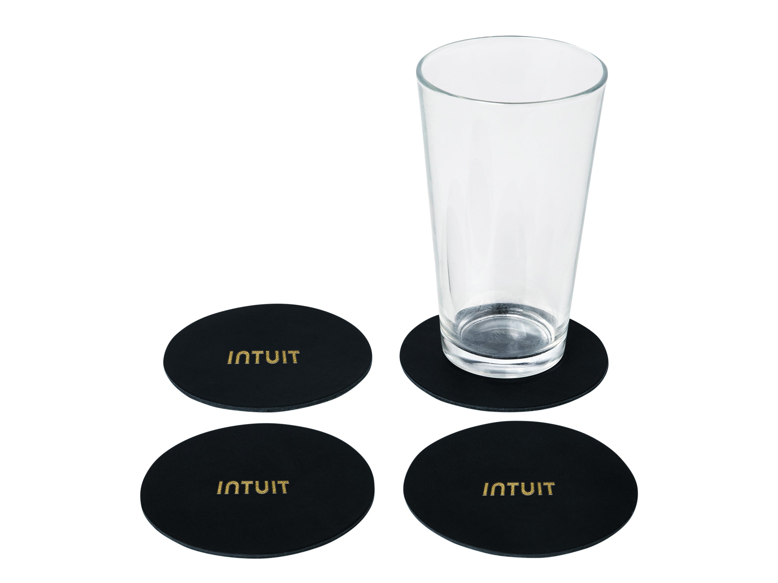 Round Coasters (Set of 4) | Full Grain Leather | Made in USA