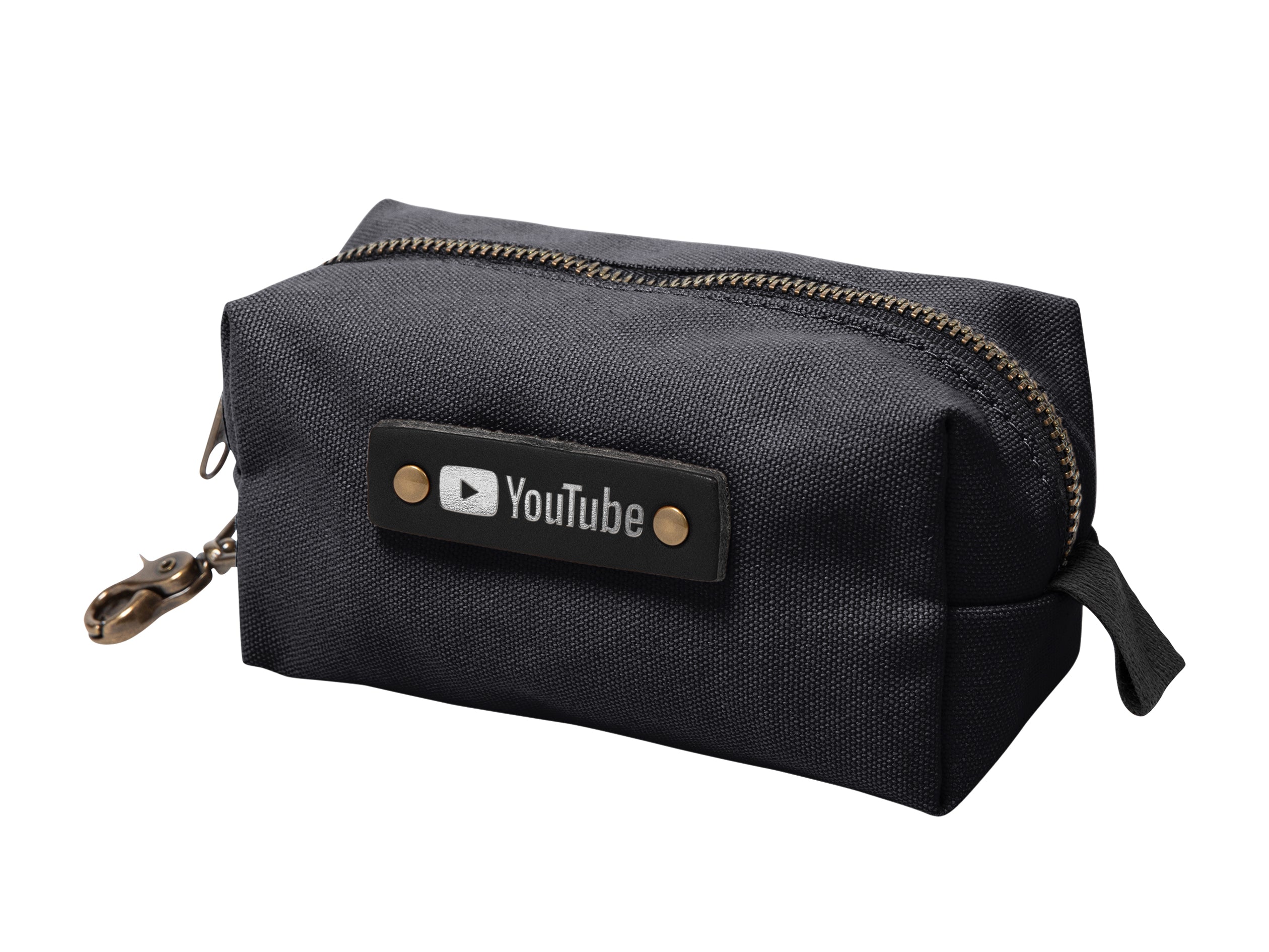Canvas Small Dopp Kit with Brass Clip | Full Grain Leather | Made in USA