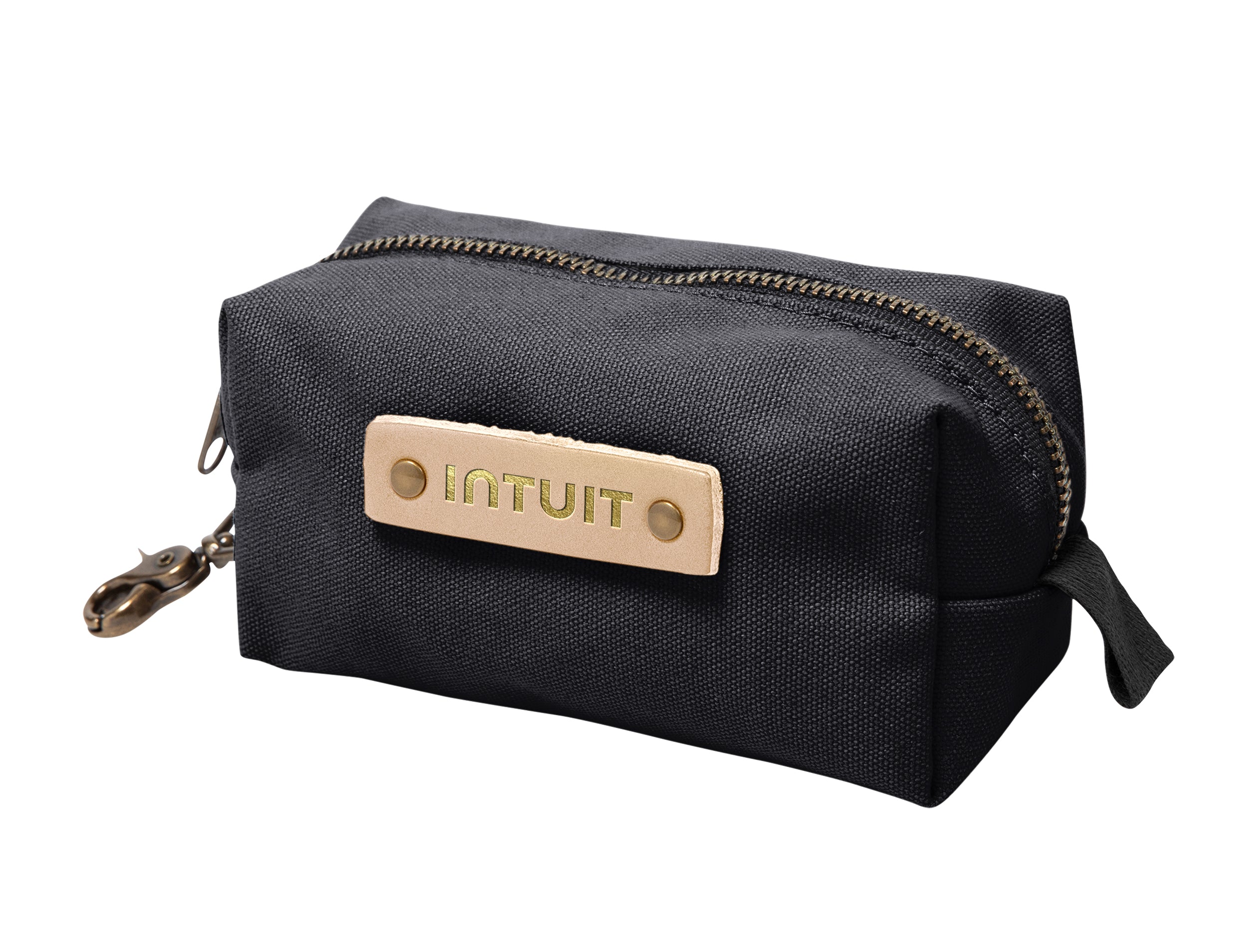 Canvas Small Dopp Kit with Brass Clip | Full Grain Leather | Made in USA