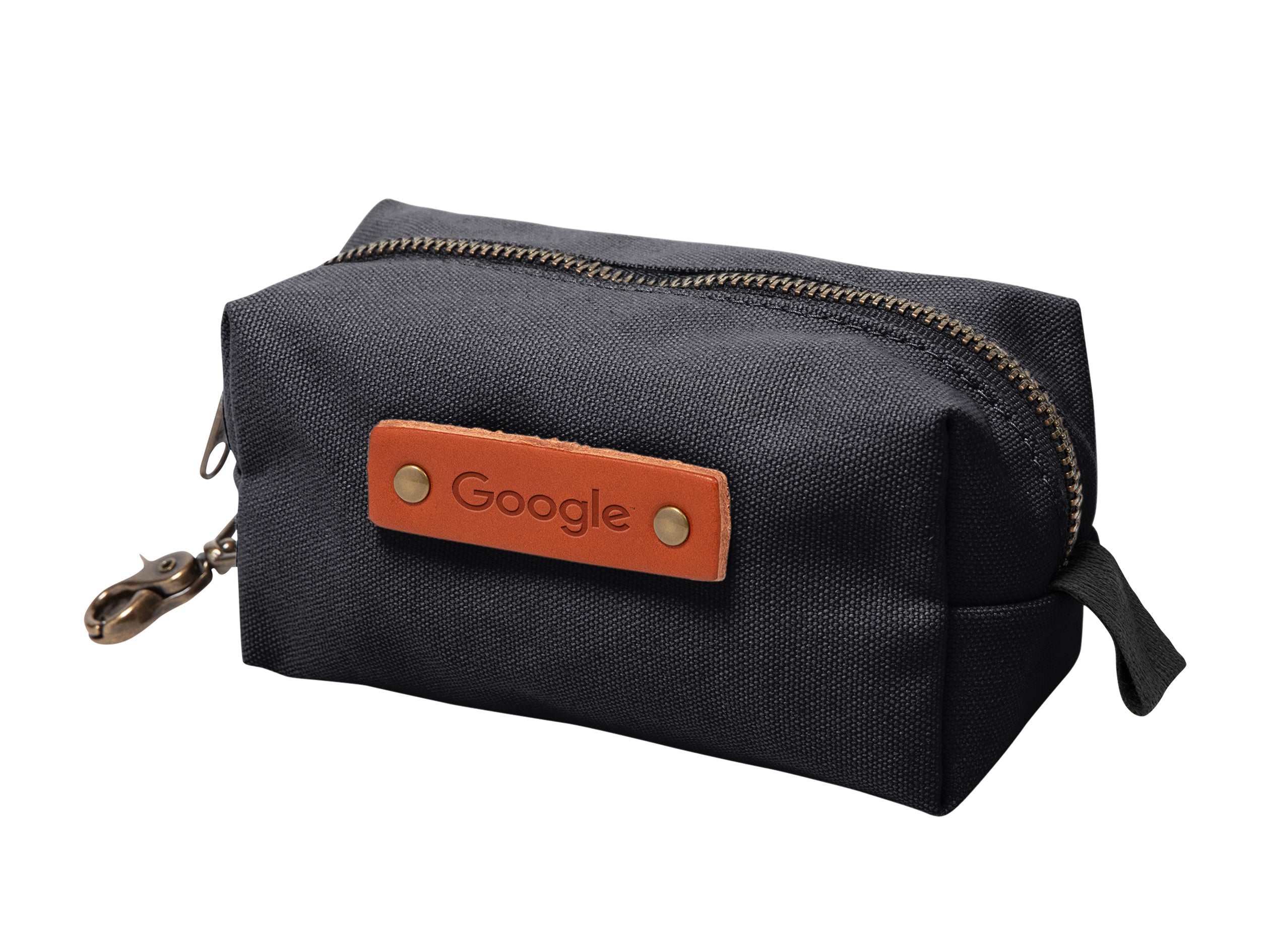 Canvas Small Dopp Kit with Brass Clip | Full Grain Leather | Made in USA