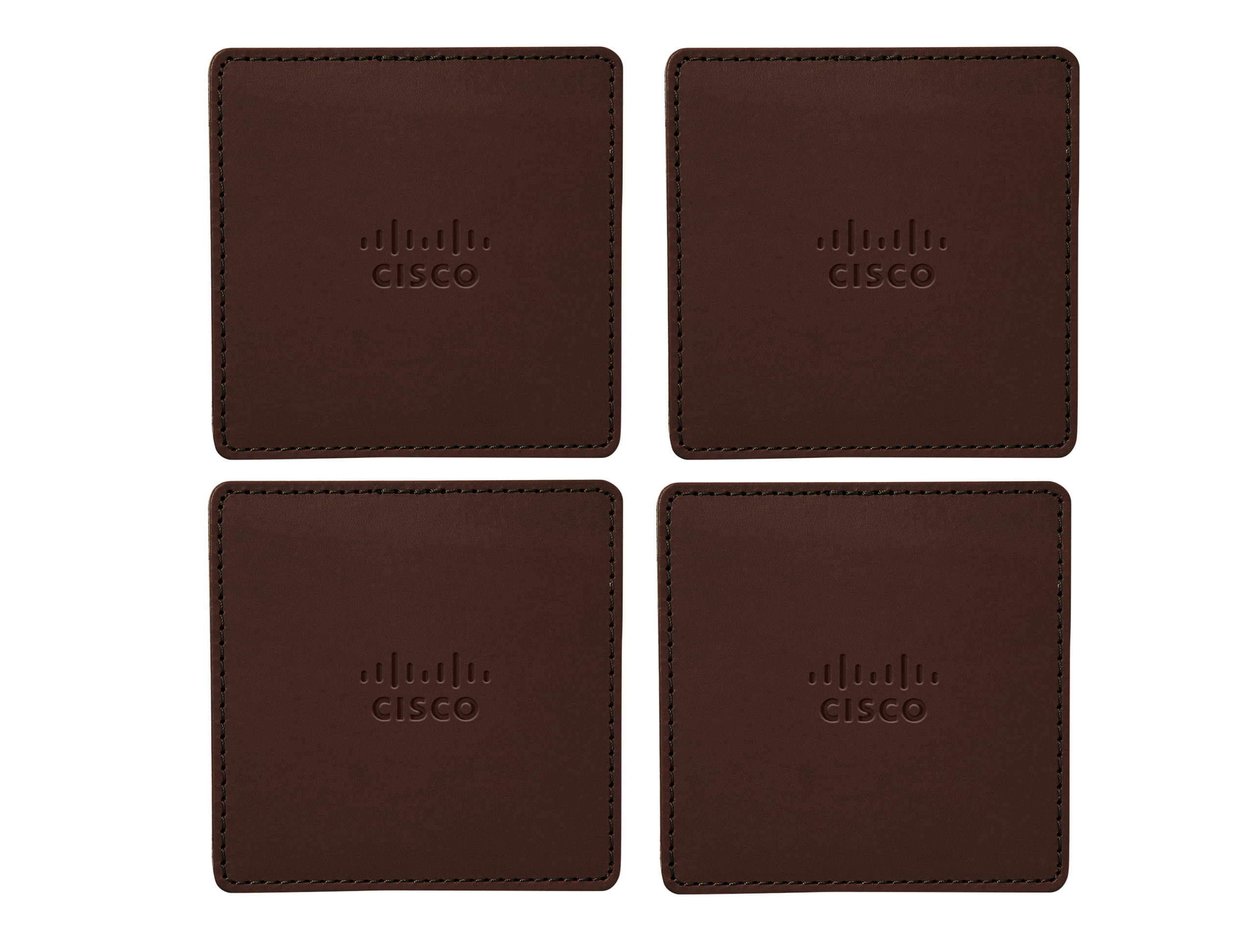 Square Coasters (Set of 4) | Full Grain Leather | Made in USA