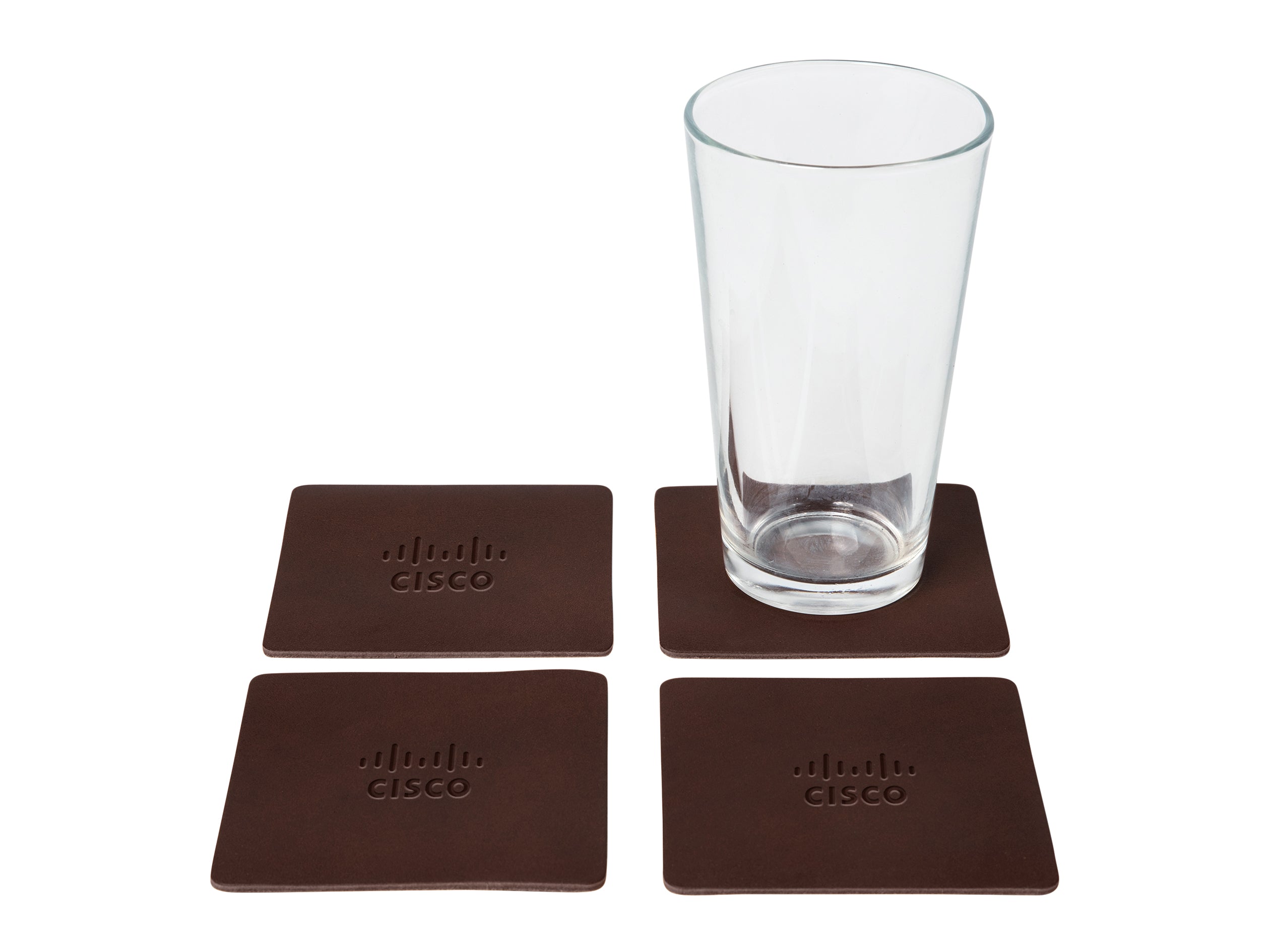 Square Coasters (Set of 4) | Full Grain Leather | Made in USA