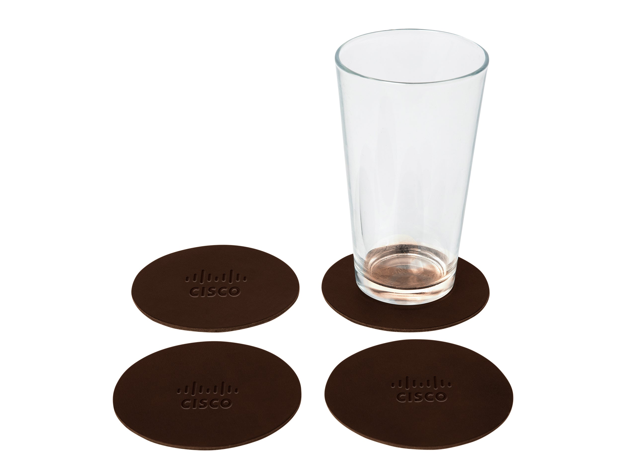 Round Coasters (Set of 4) | Full Grain Leather | Made in USA