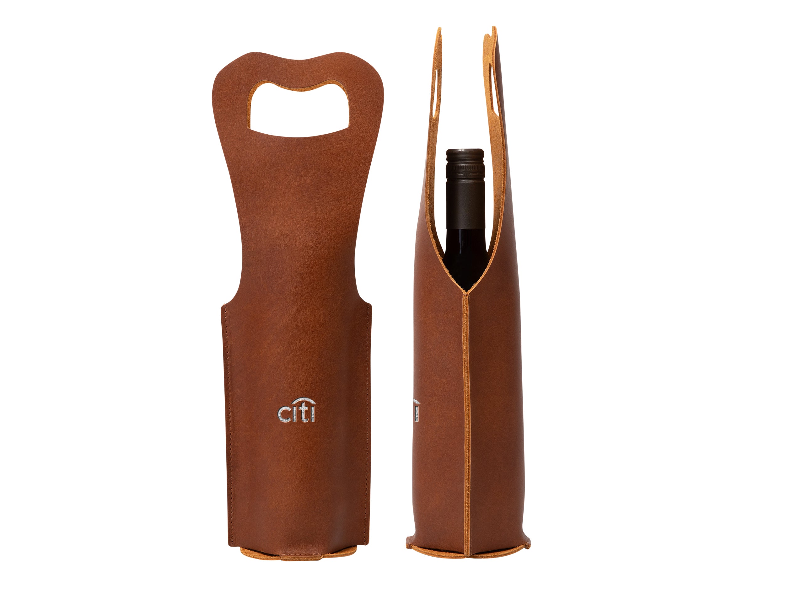 Single Wine Bottle Tote | Full Grain Leather | Made in USA