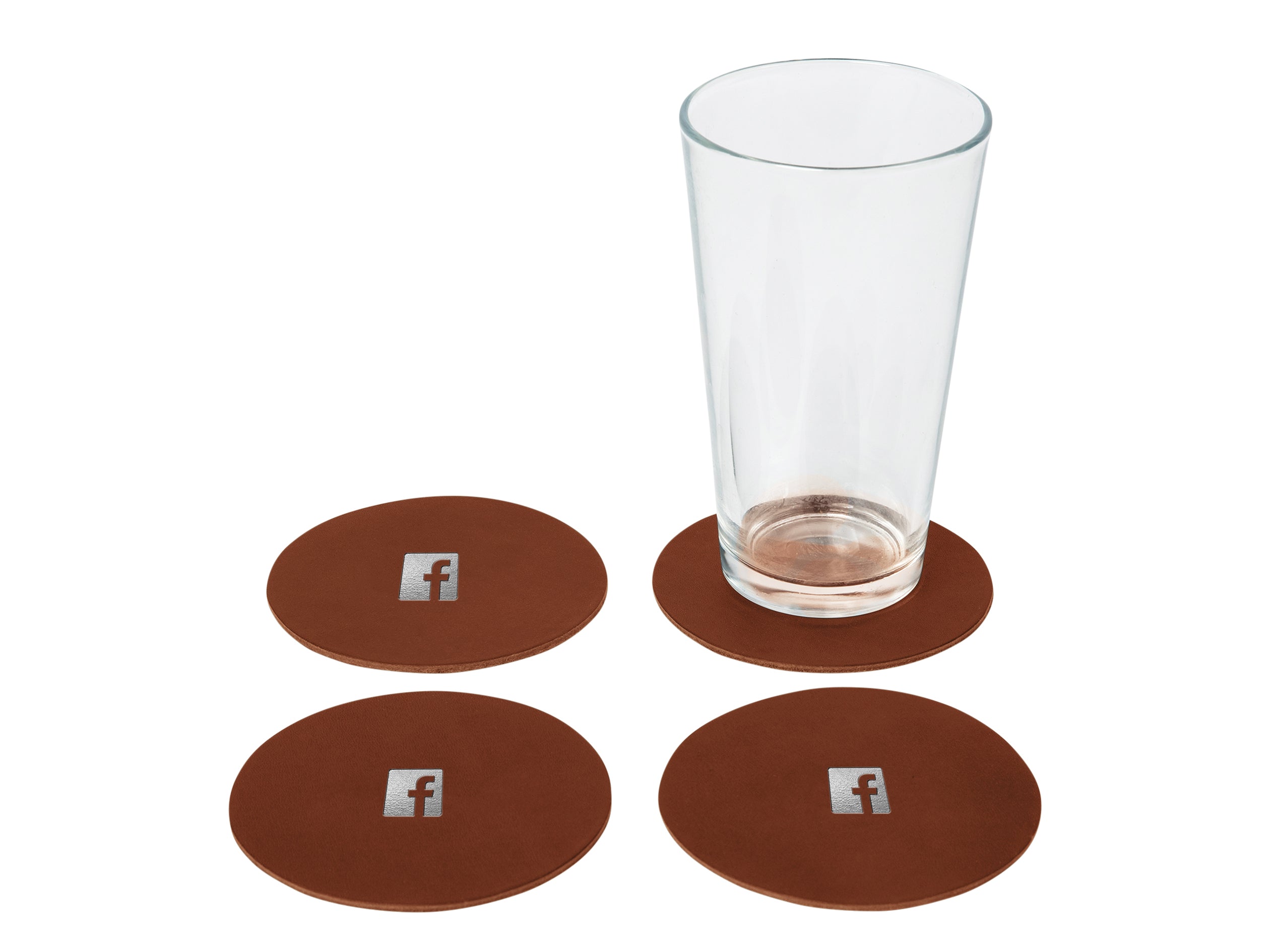 Round Coasters (Set of 4) | Full Grain Leather | Made in USA
