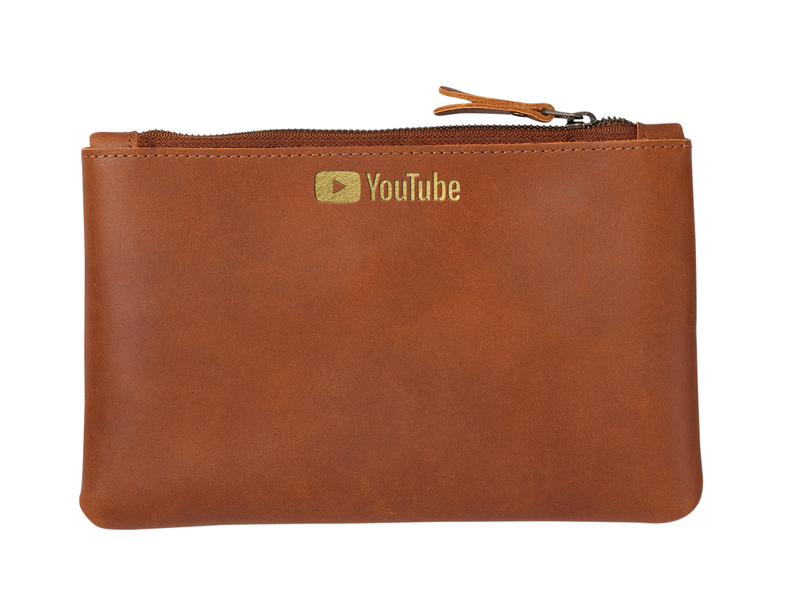 Travel Pouch, custom logo leather promo product made in USA by Corium