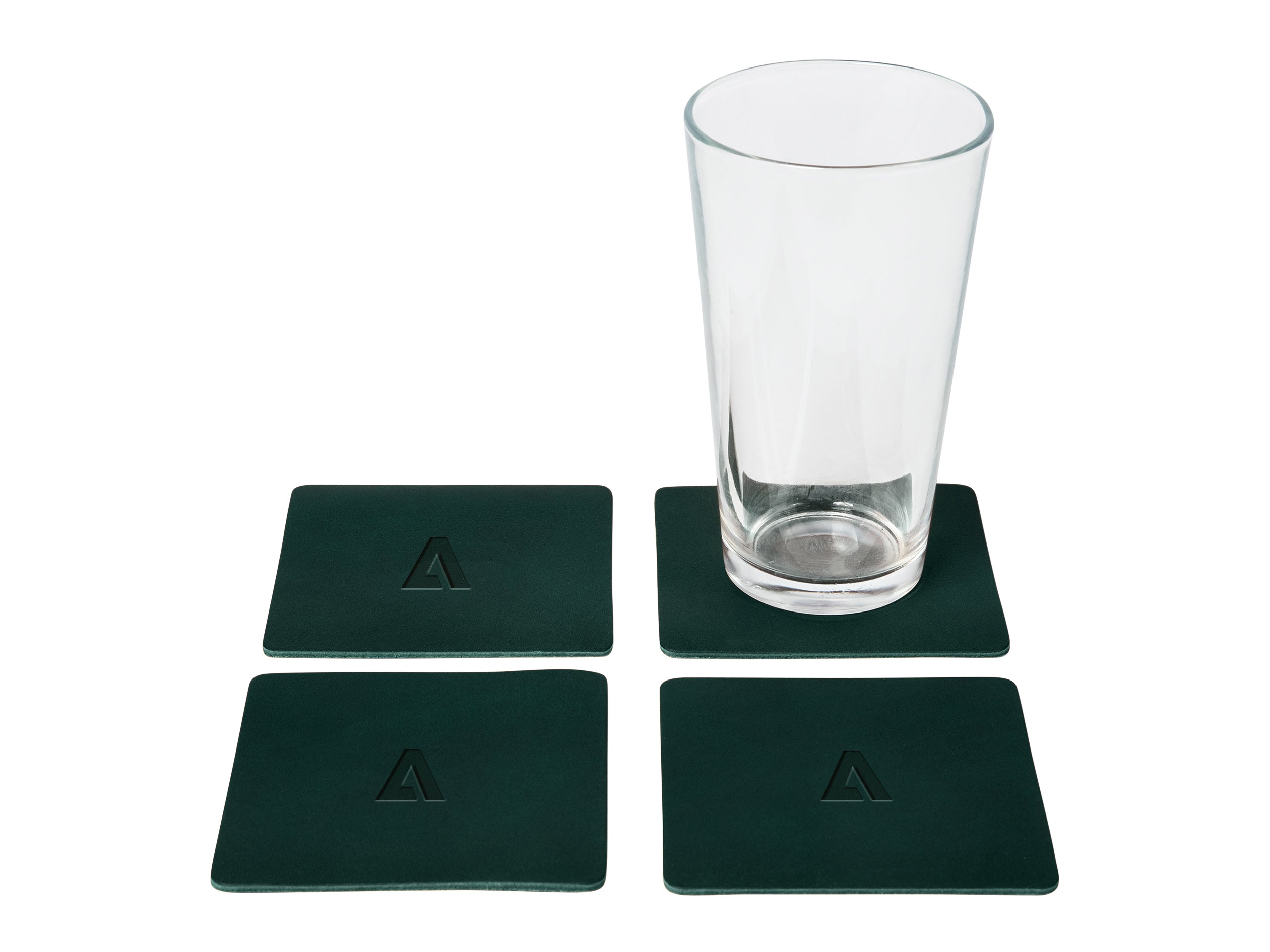 Square Coasters (Set of 4) | Full Grain Leather | Made in USA