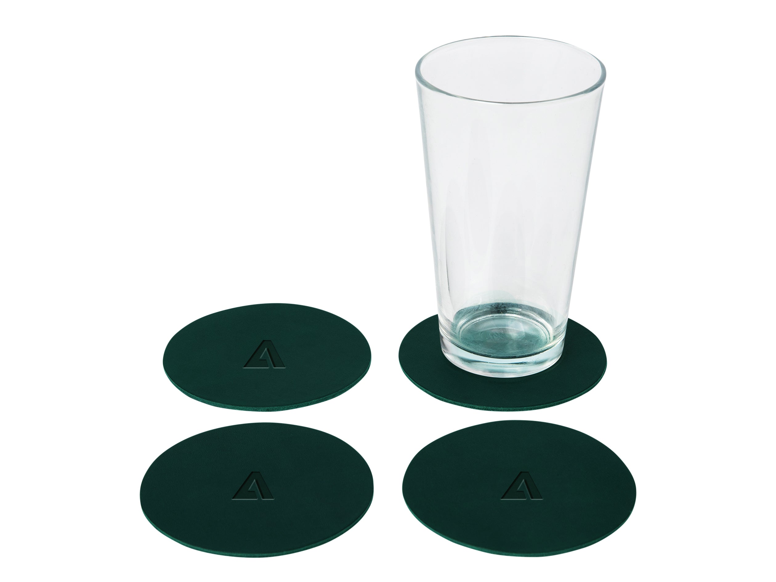 Round Coasters (Set of 4) | Full Grain Leather | Made in USA