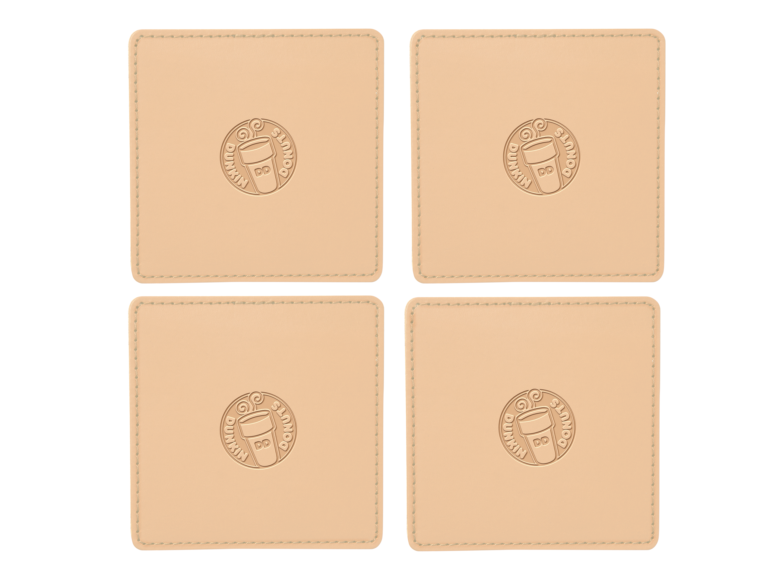Square Coasters (Set of 4) | Full Grain Leather | Made in USA