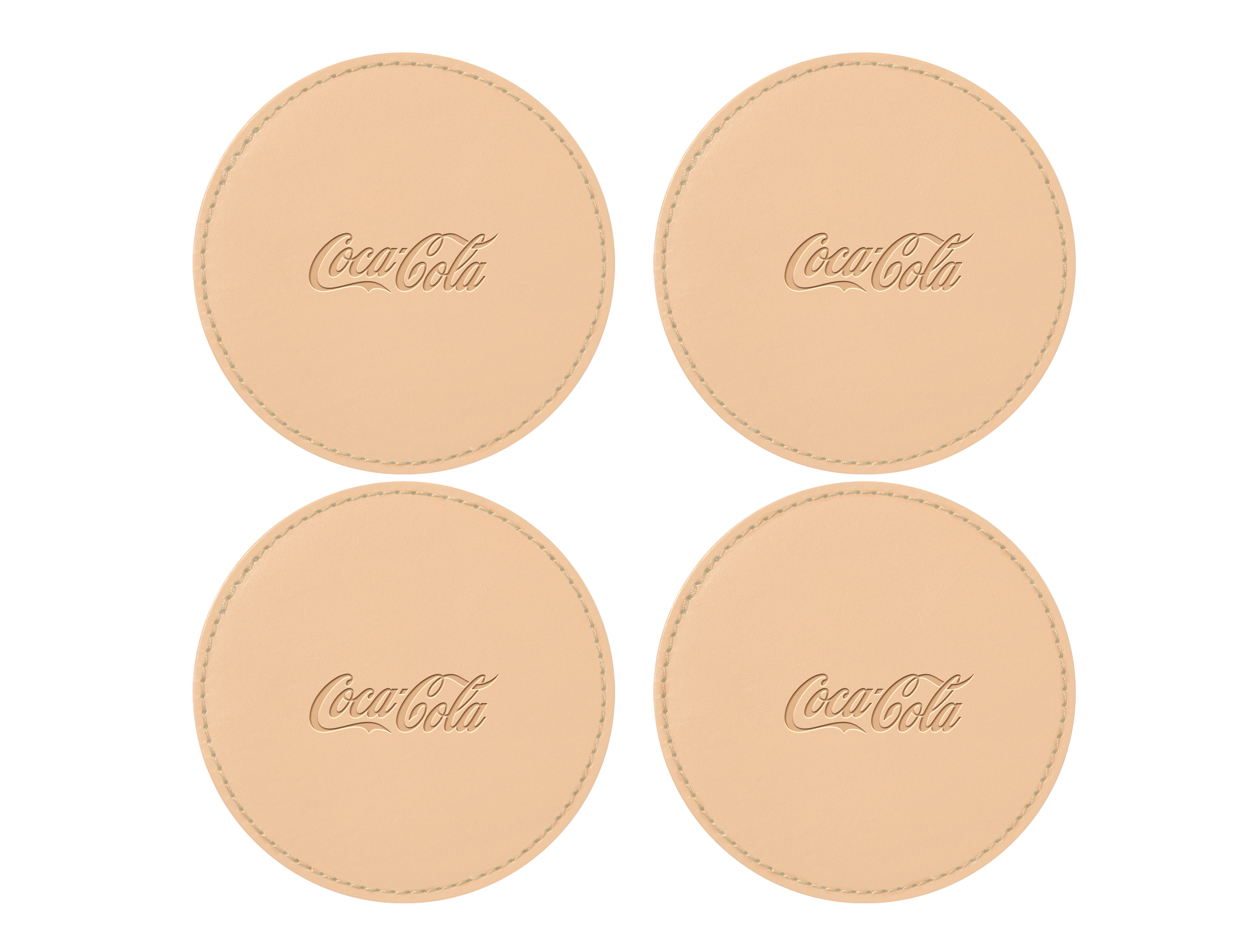 Round Coasters (Set of 4) | Full Grain Leather | Made in USA