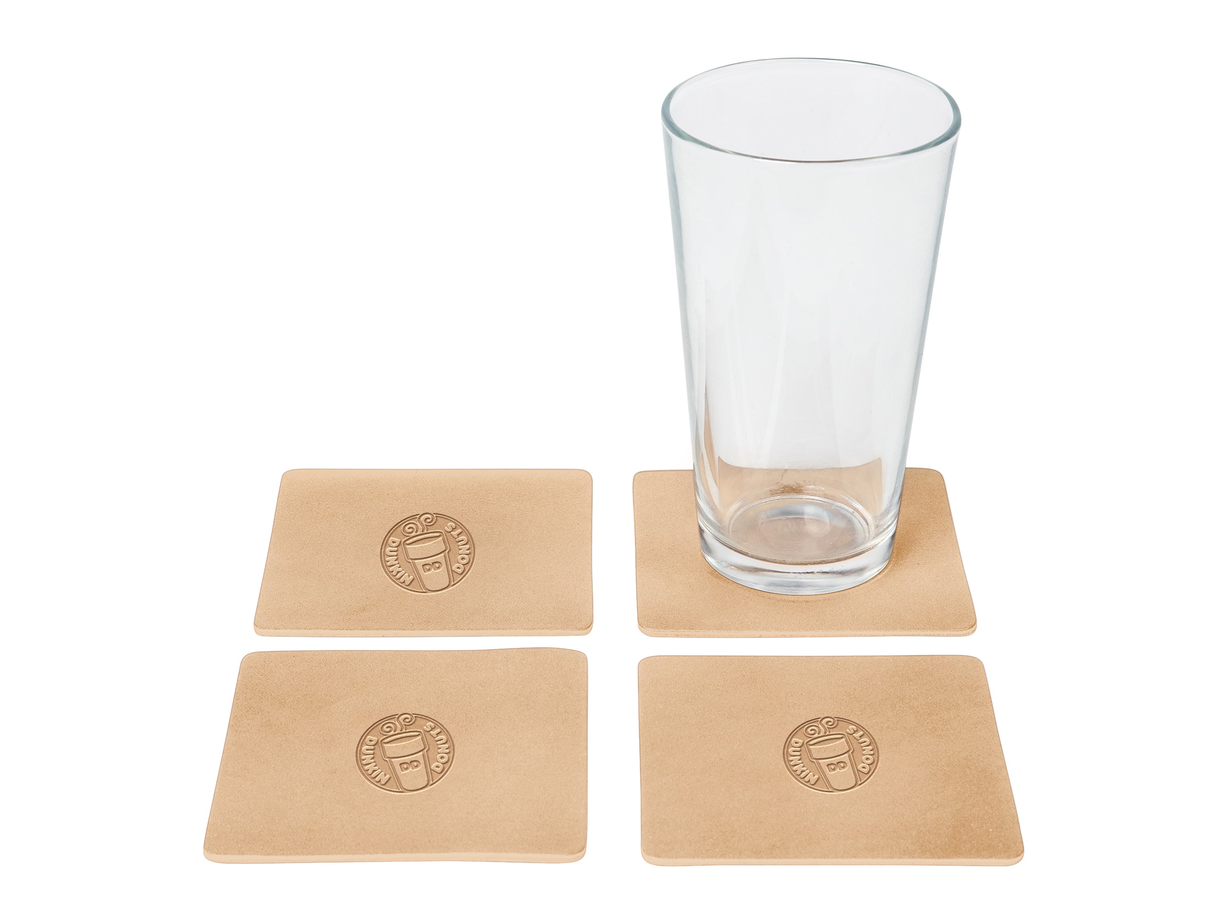 Square Coasters (Set of 4) | Full Grain Leather | Made in USA