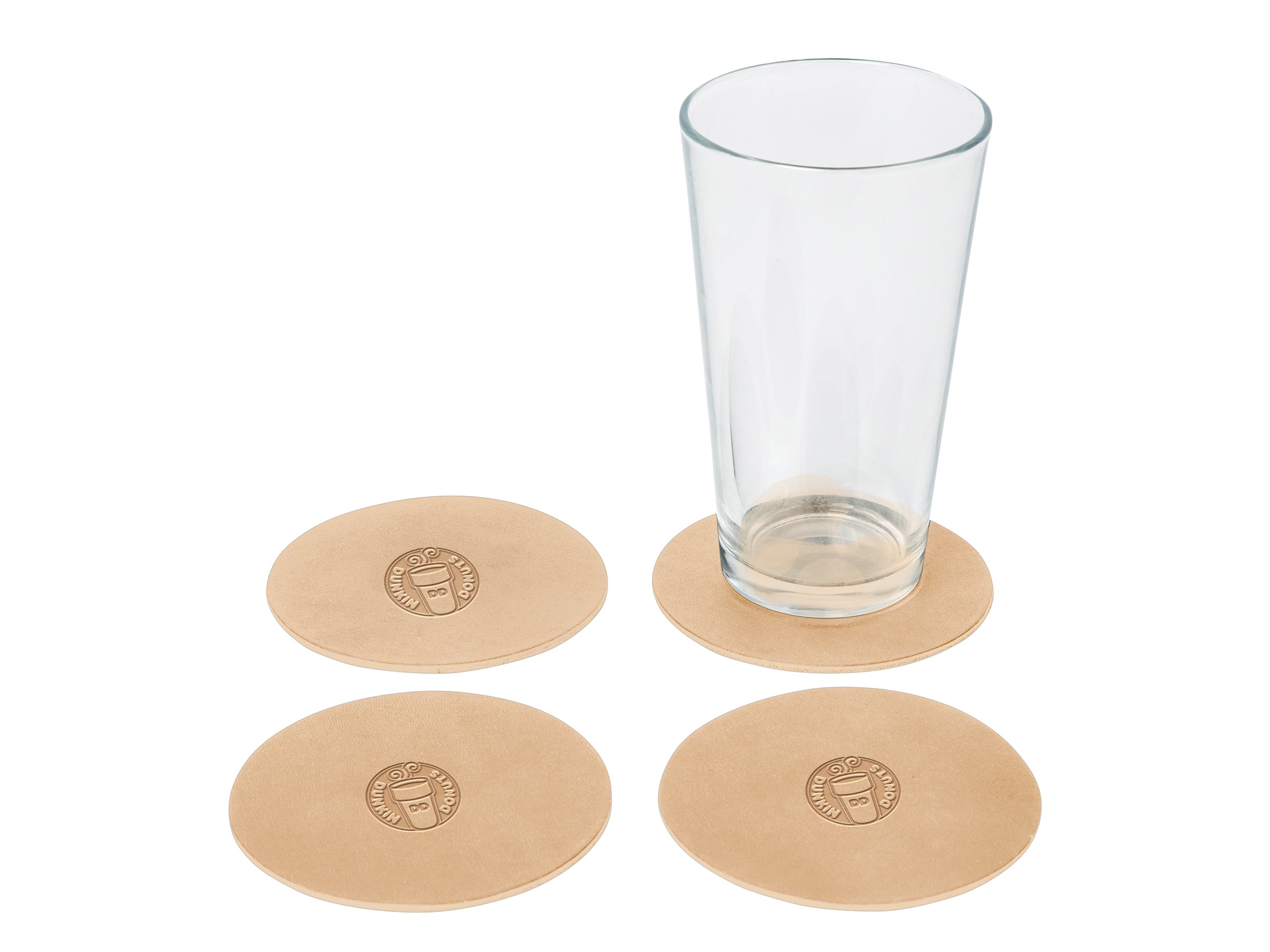 Round Coasters (Set of 4) | Full Grain Leather | Made in USA
