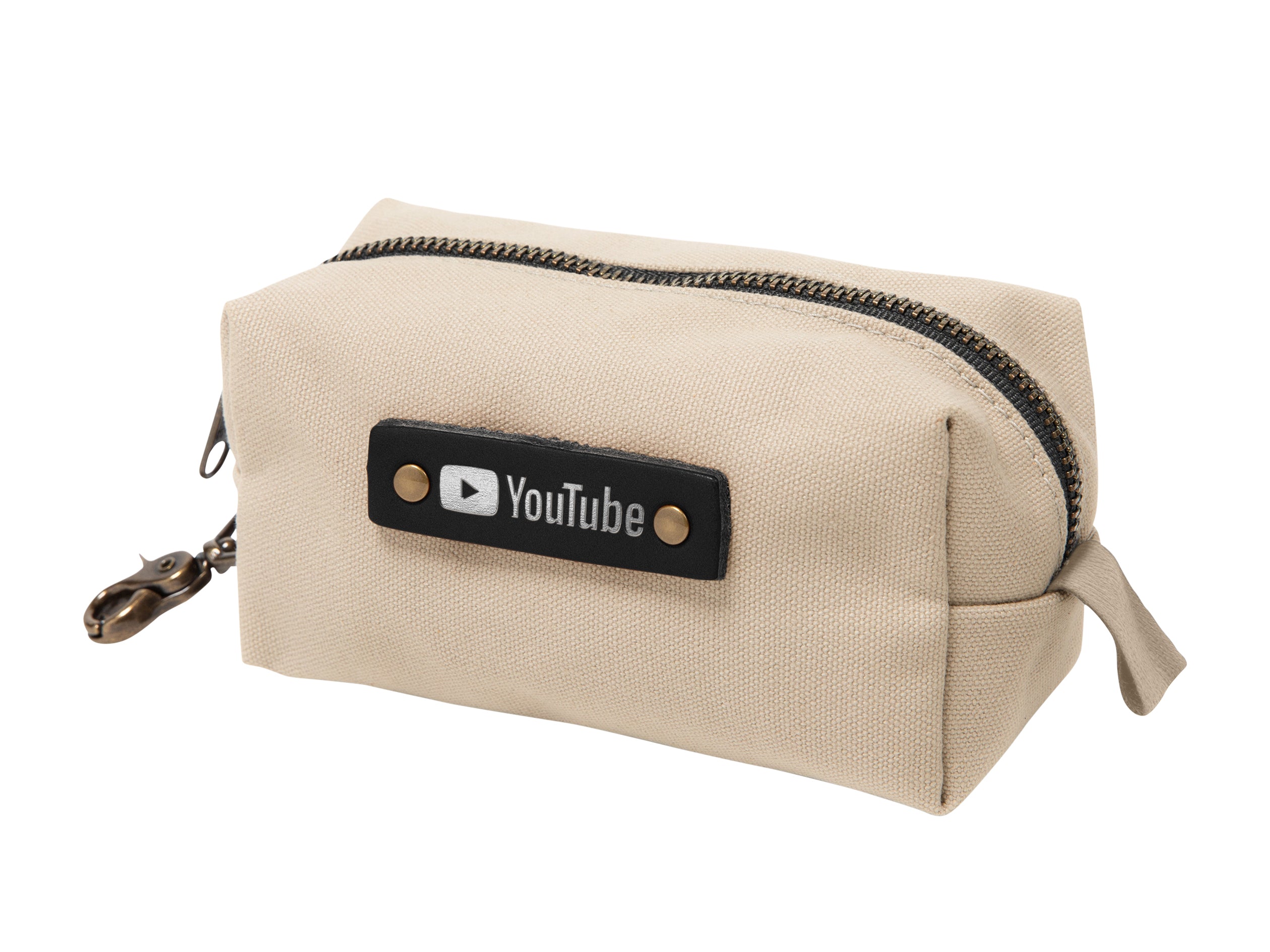 Canvas Small Dopp Kit with Brass Clip | Full Grain Leather | Made in USA