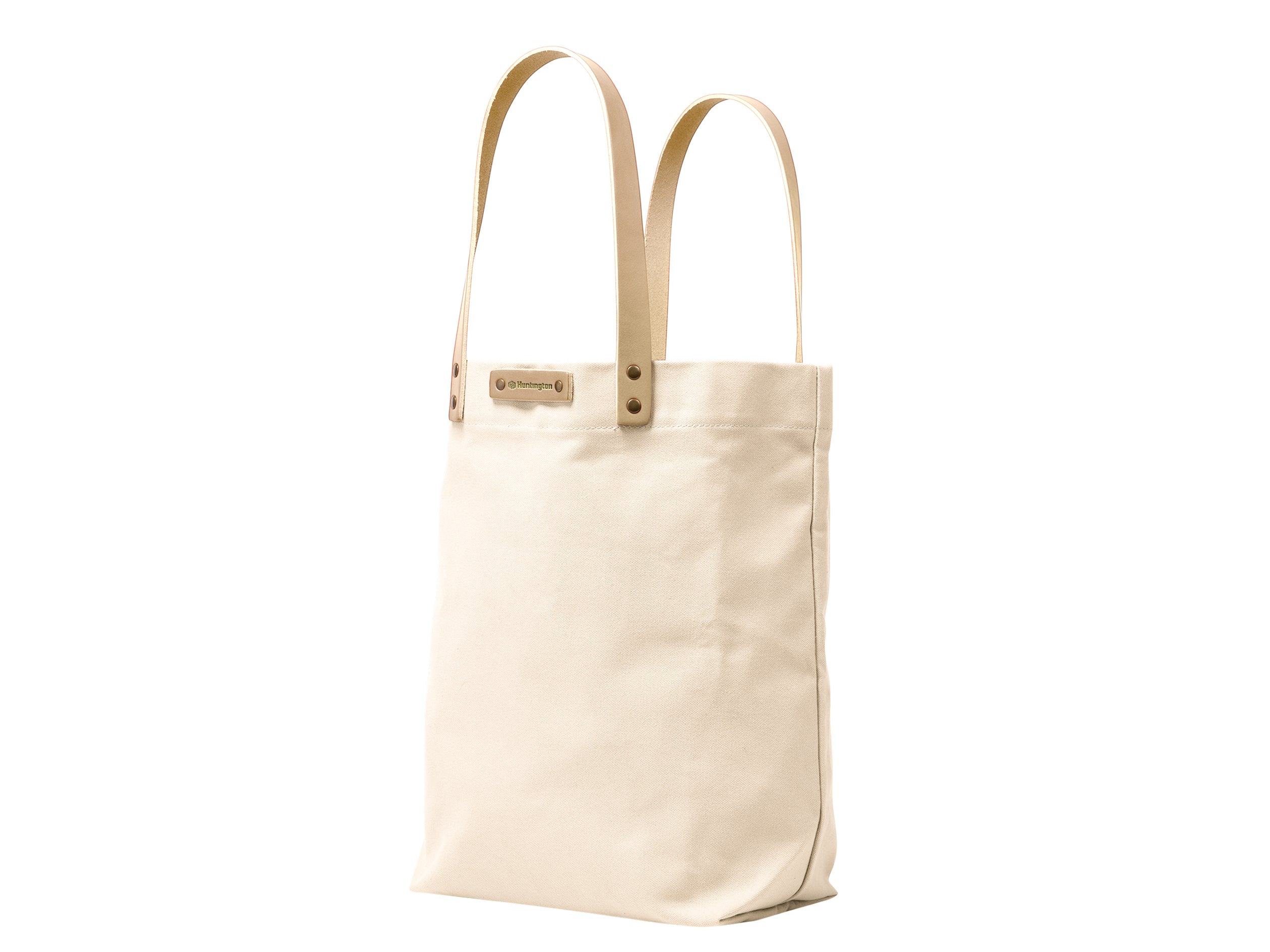 Canvas Tote with Leather Handles | Full Grain Leather | Made in USA