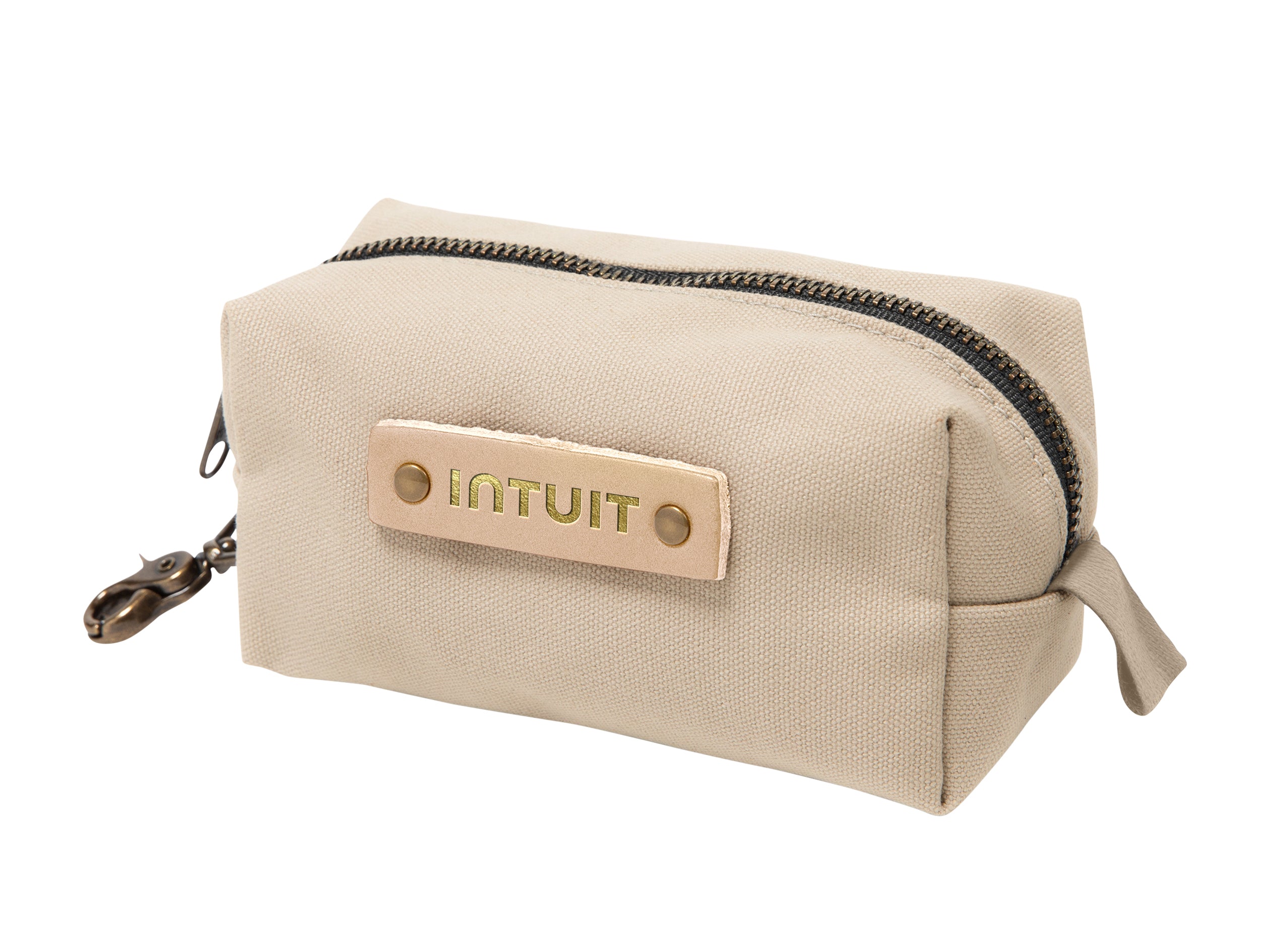 Canvas Small Dopp Kit with Brass Clip | Full Grain Leather | Made in USA