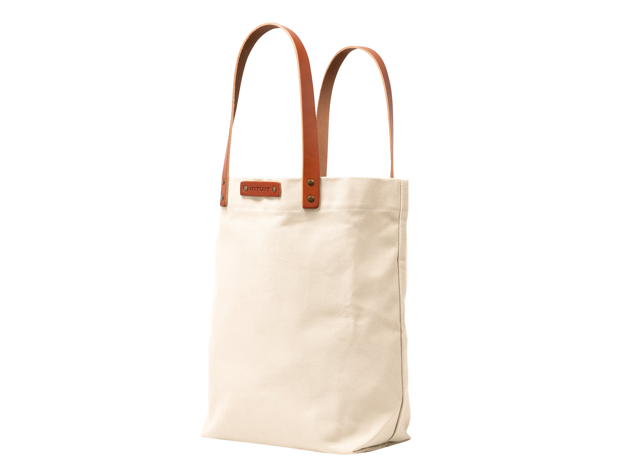 Canvas Tote with Leather Handles | Full Grain Leather | Made in USA