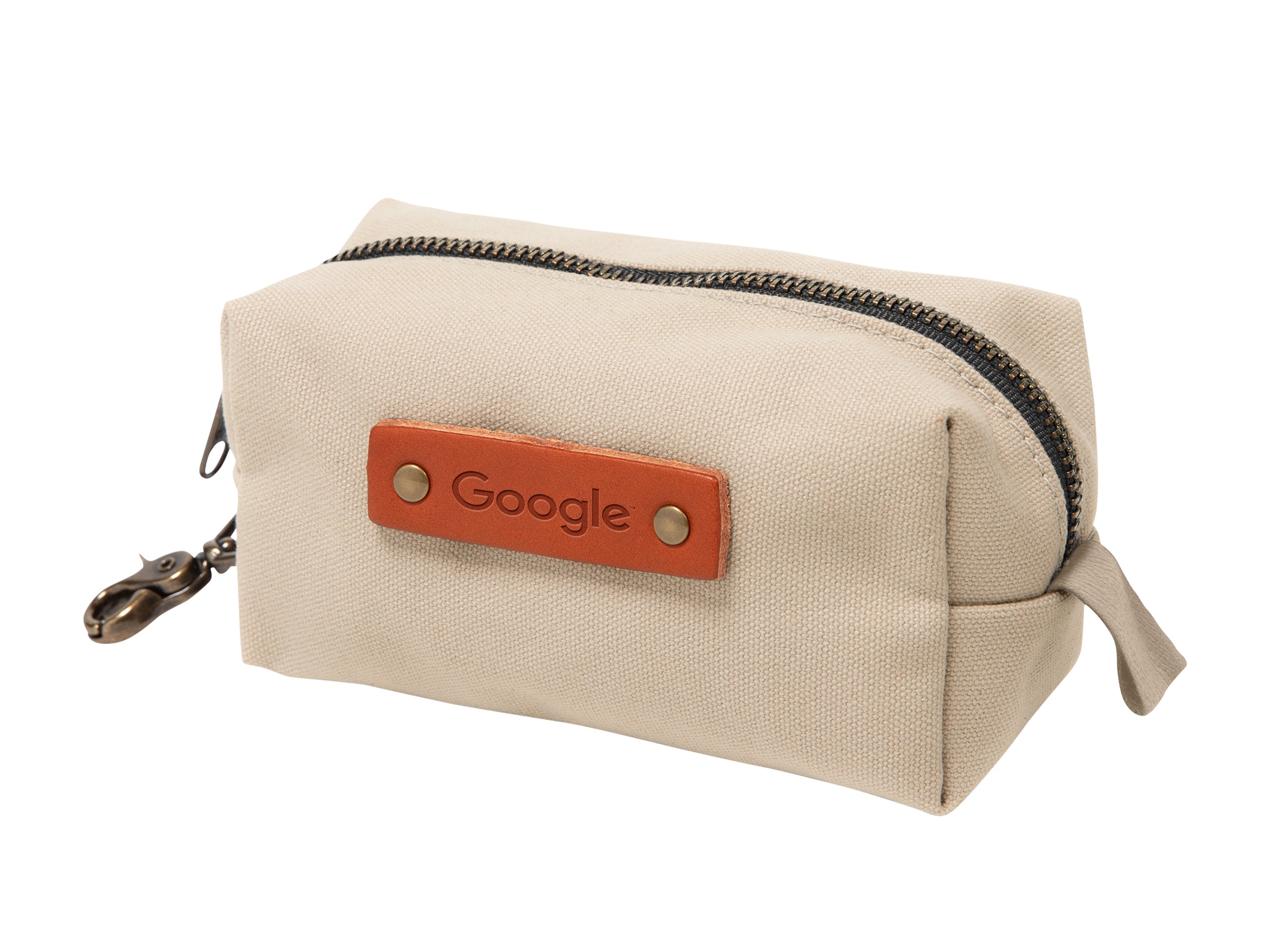 Canvas Small Dopp Kit with Brass Clip | Full Grain Leather | Made in USA