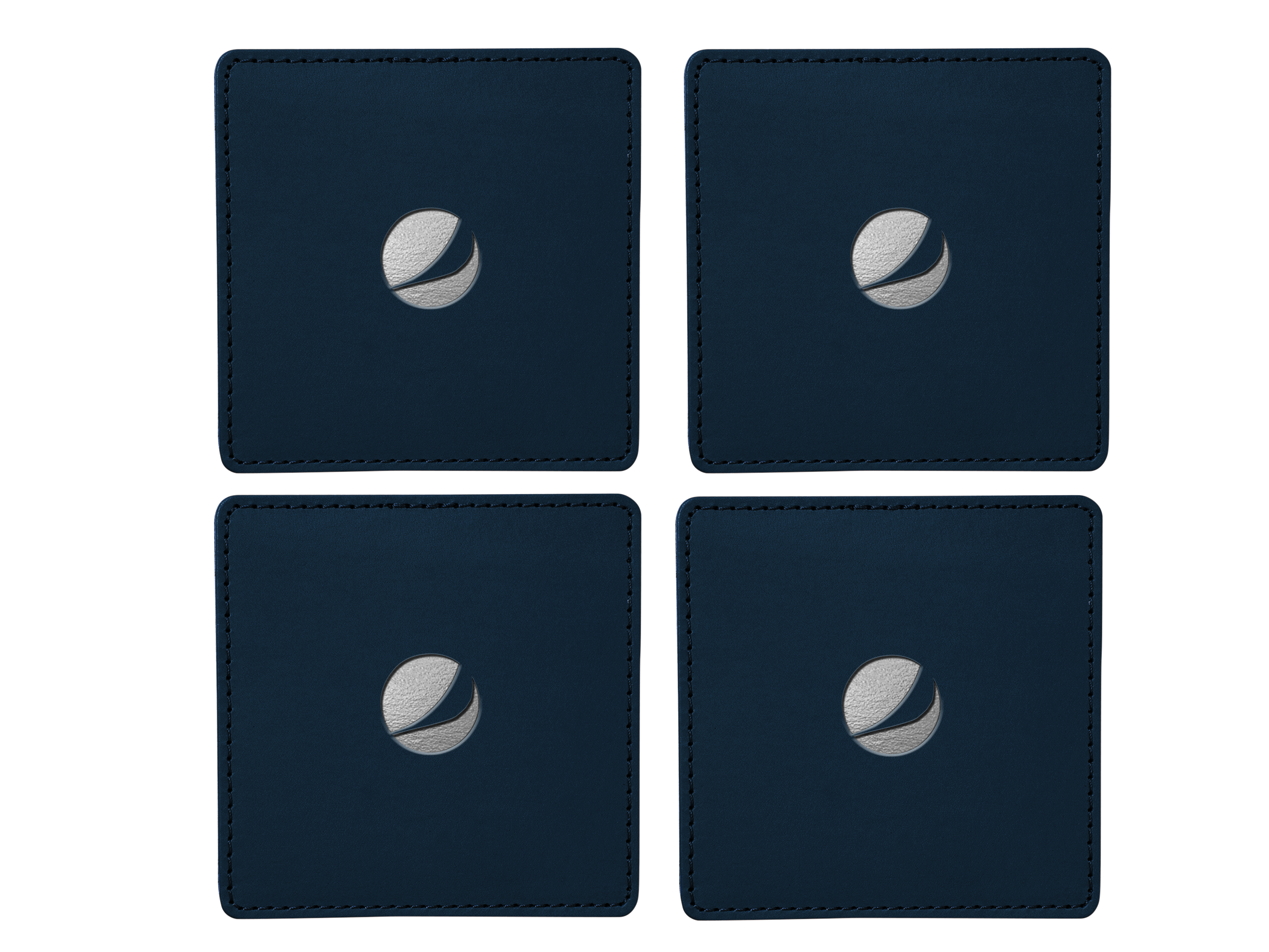 Square Coasters (Set of 4) | Full Grain Leather | Made in USA