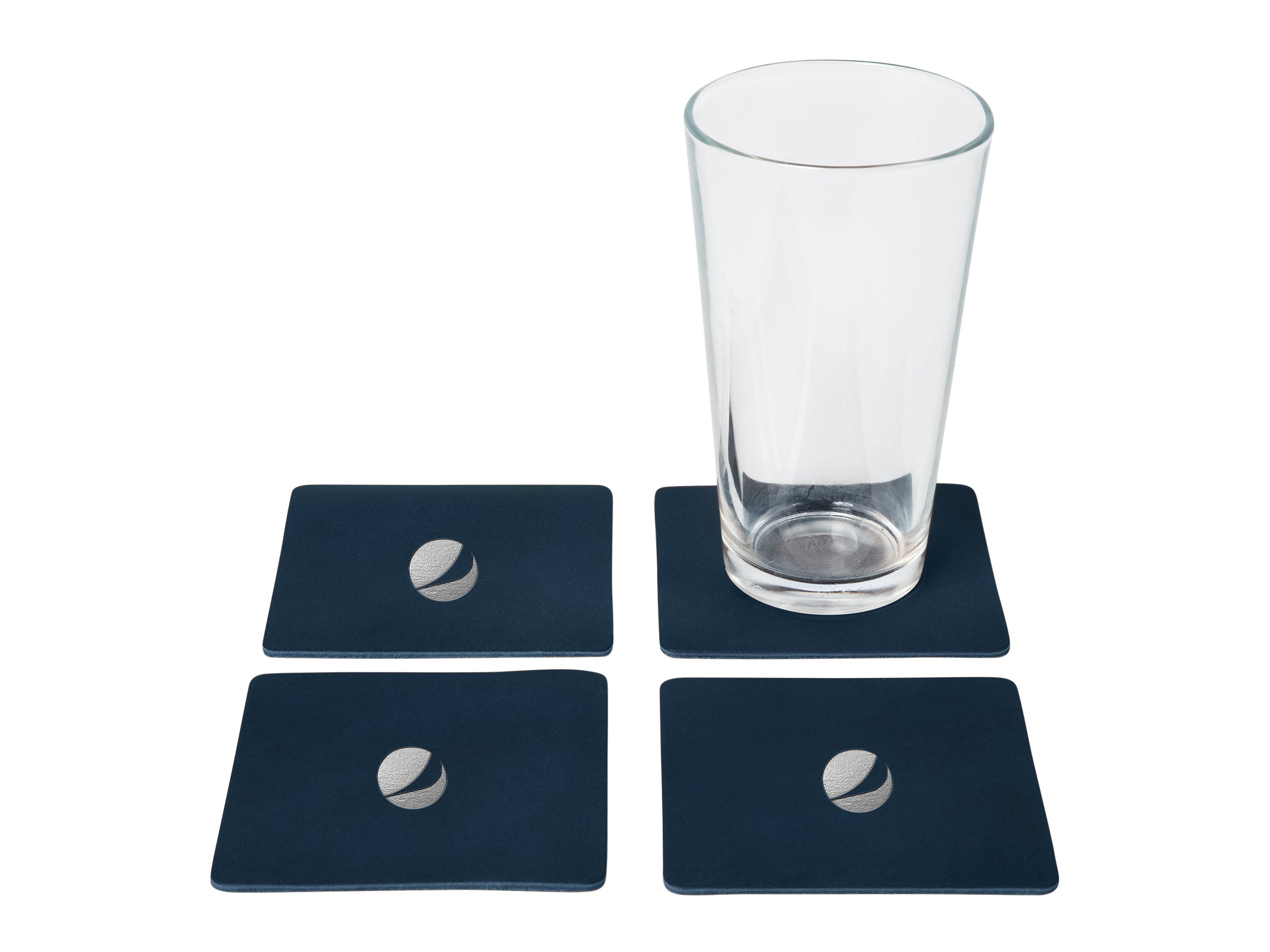 Square Coasters (Set of 4) | Full Grain Leather | Made in USA