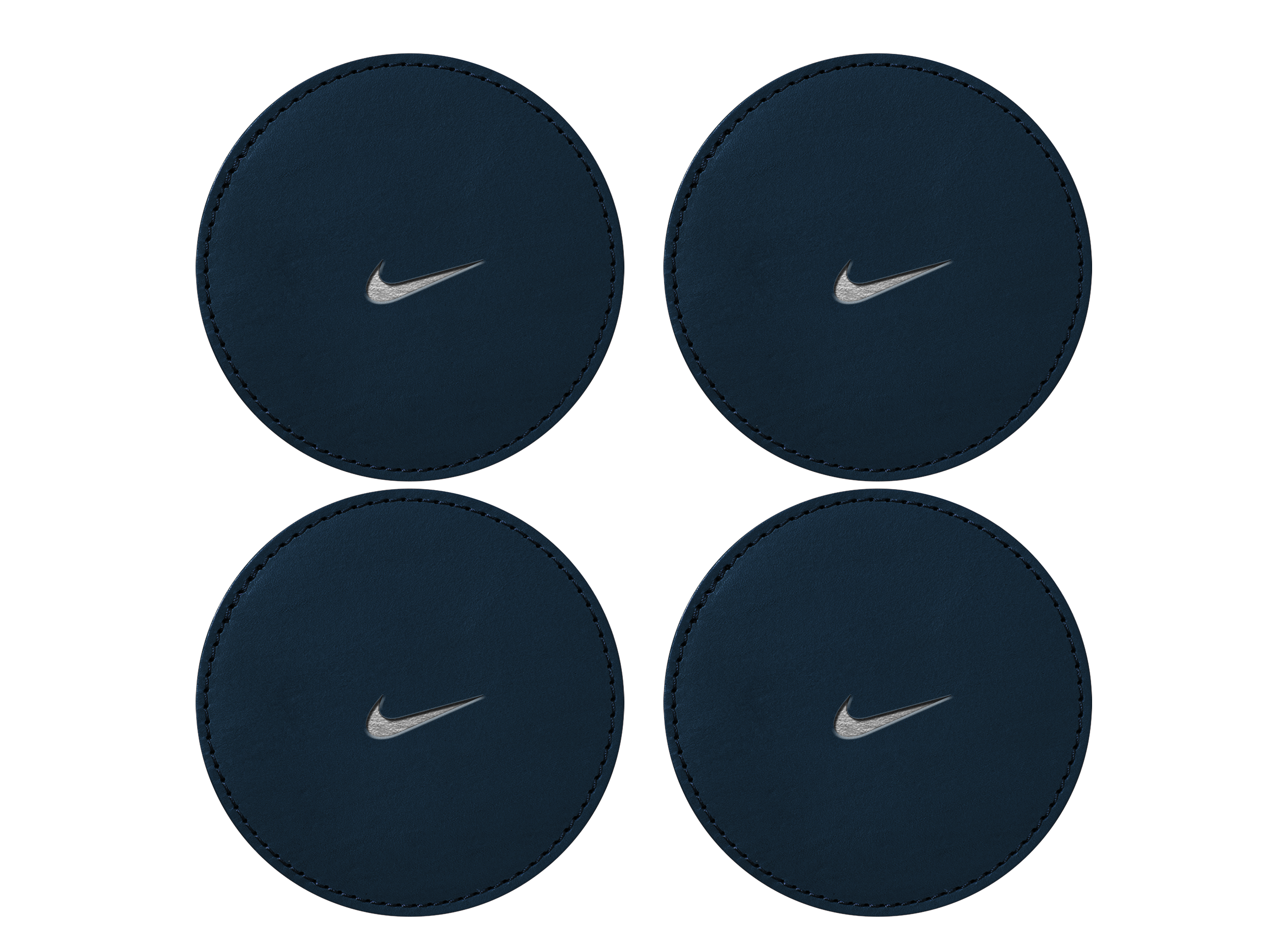 Round Coasters (Set of 4) | Full Grain Leather | Made in USA