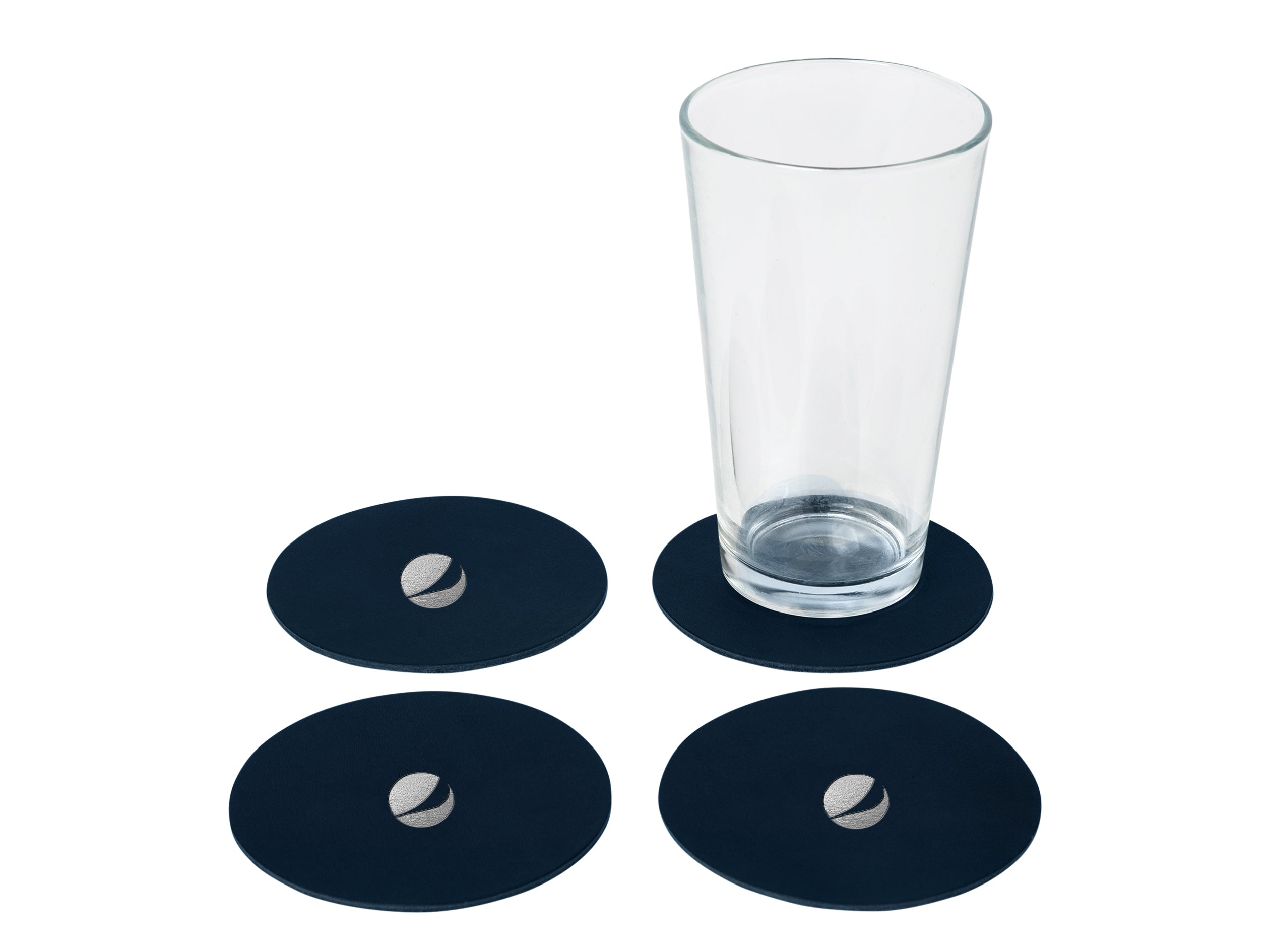 Round Coasters (Set of 4) | Full Grain Leather | Made in USA