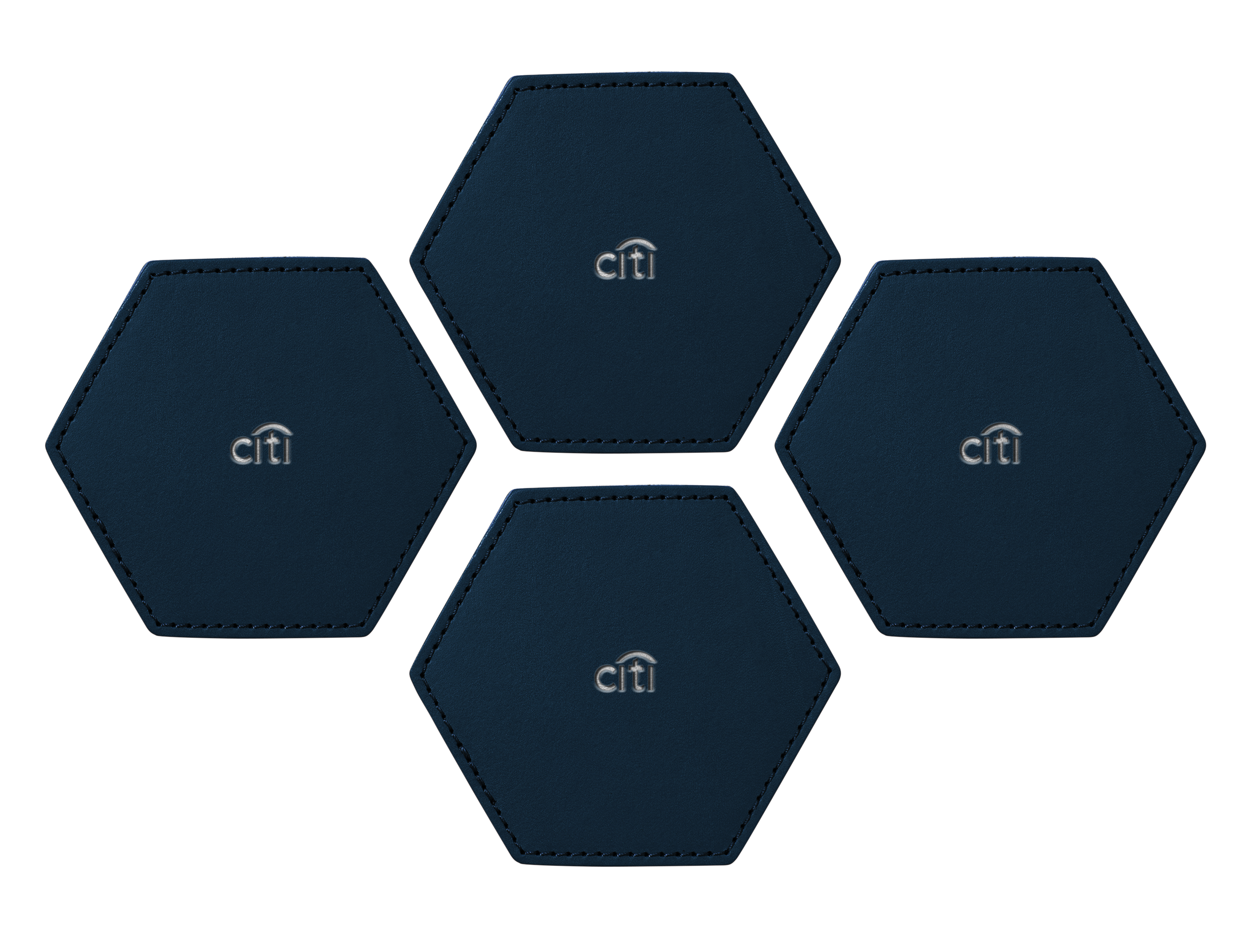 Hexagon Coasters (Set of 4) | Full Grain Leather | Made in USA
