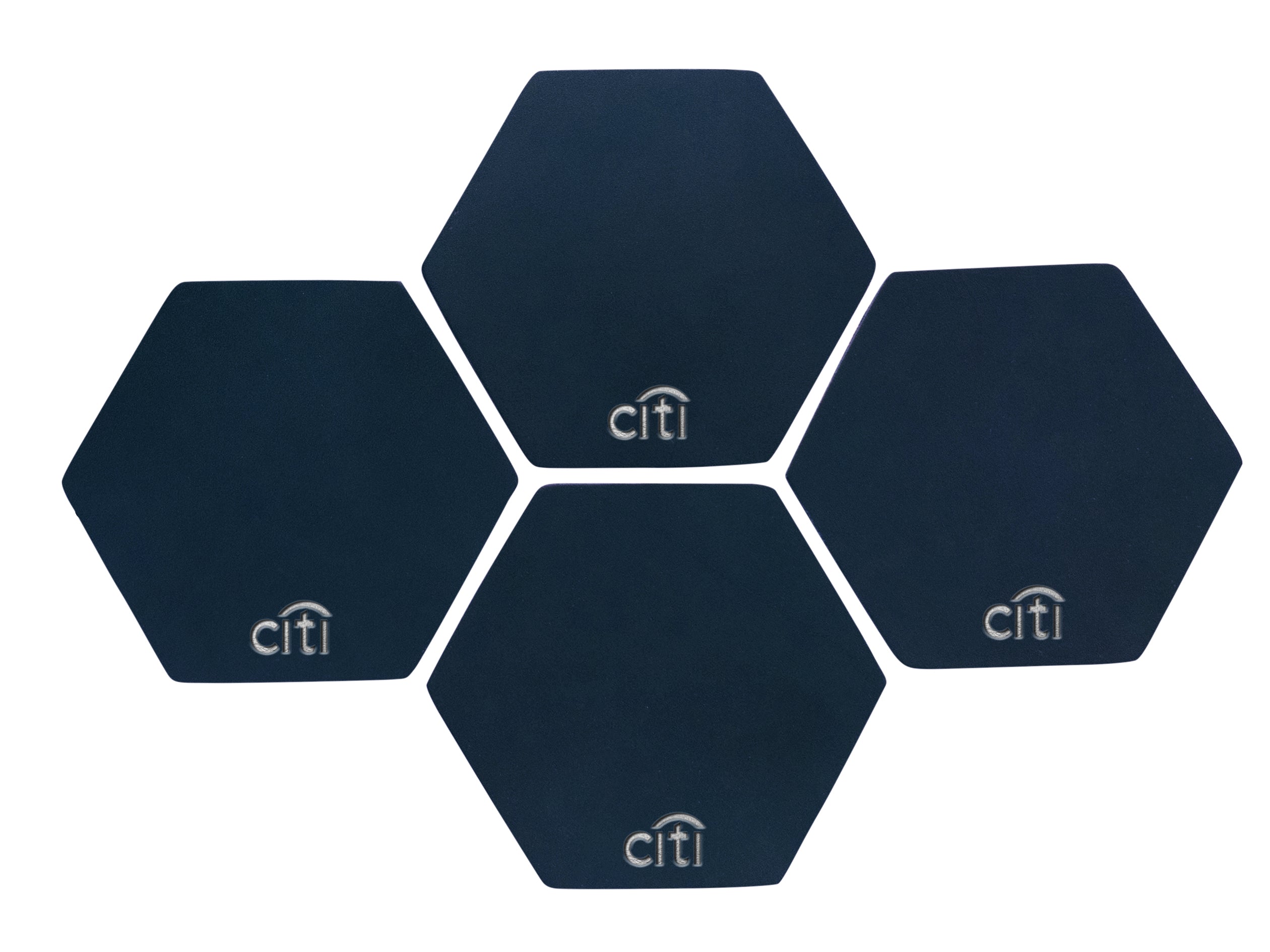 Hexagon Coasters (Set of 4) | Full Grain Leather | Made in USA