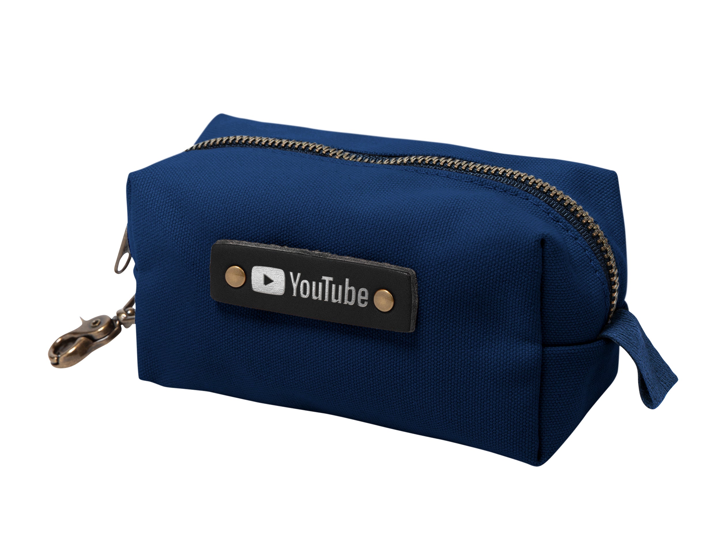 Canvas Small Dopp Kit with Brass Clip | Full Grain Leather | Made in USA