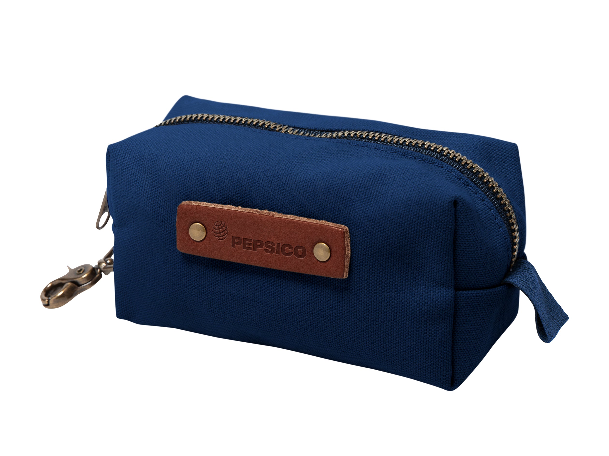 Canvas Small Dopp Kit with Brass Clip | Full Grain Leather | Made in USA