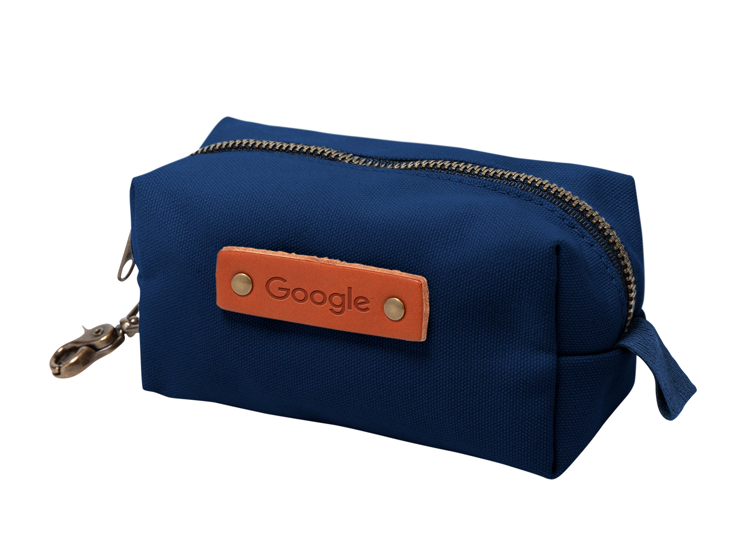 Canvas Small Dopp Kit with Brass Clip | Full Grain Leather | Made in USA