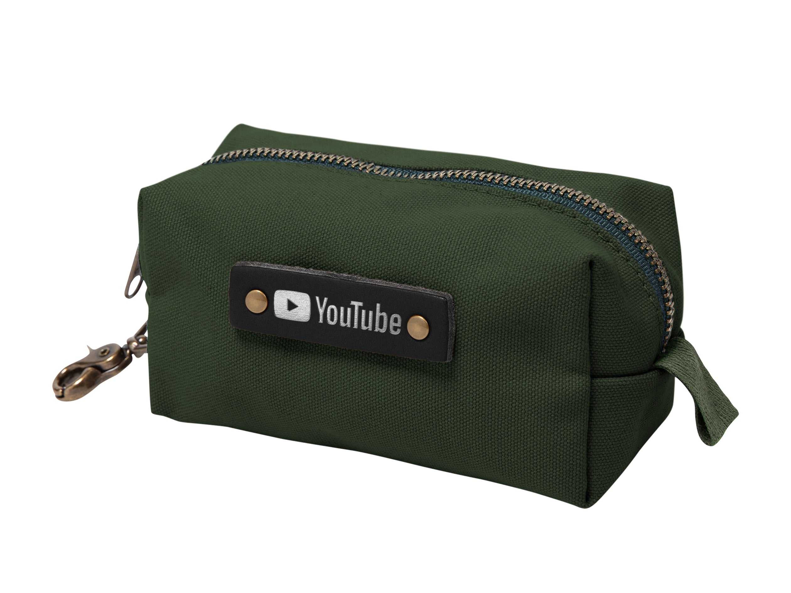 Canvas Small Dopp Kit with Brass Clip | Full Grain Leather | Made in USA