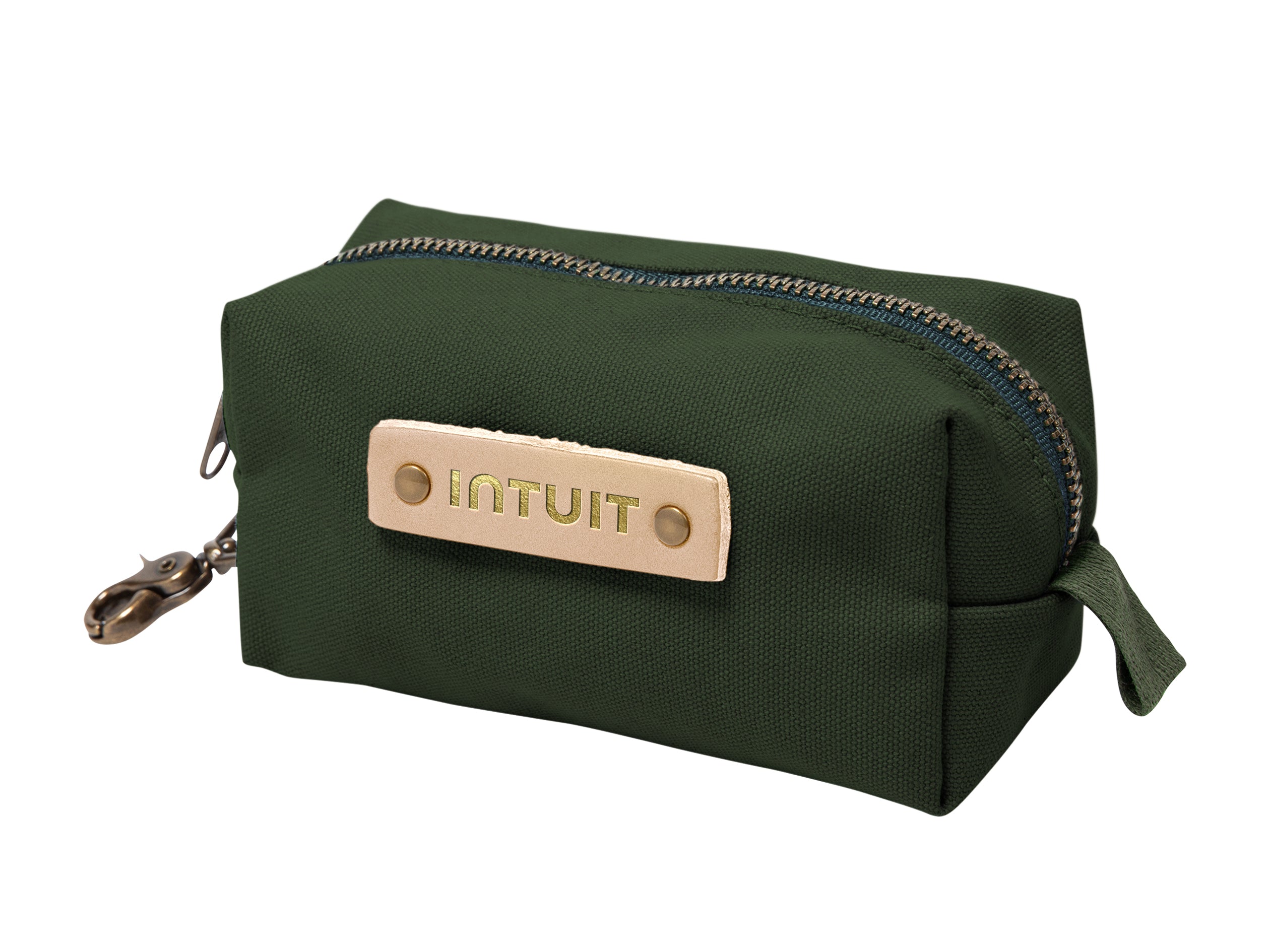 Canvas Small Dopp Kit with Brass Clip | Full Grain Leather | Made in USA