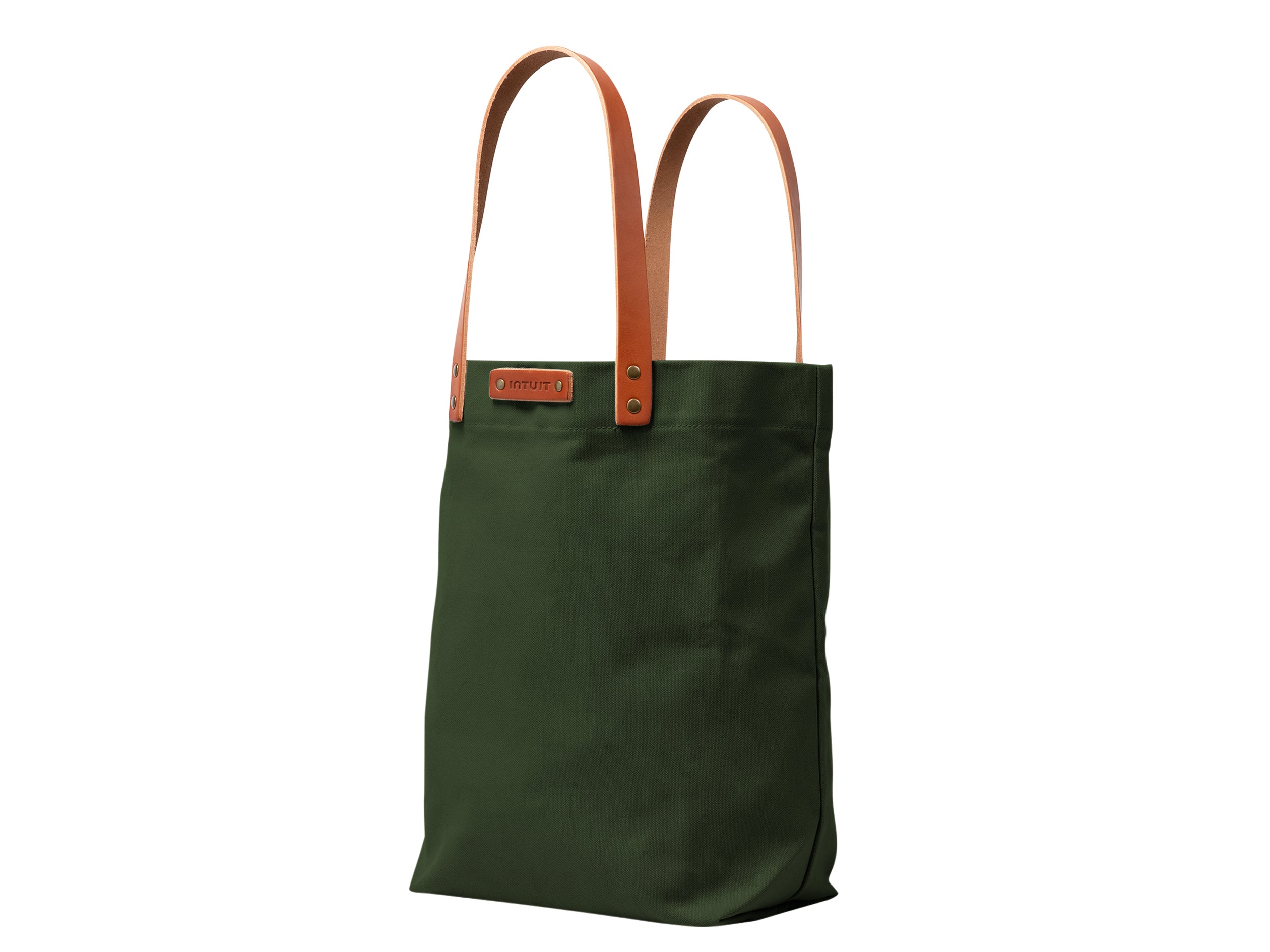 Canvas Tote with Leather Handles | Full Grain Leather | Made in USA