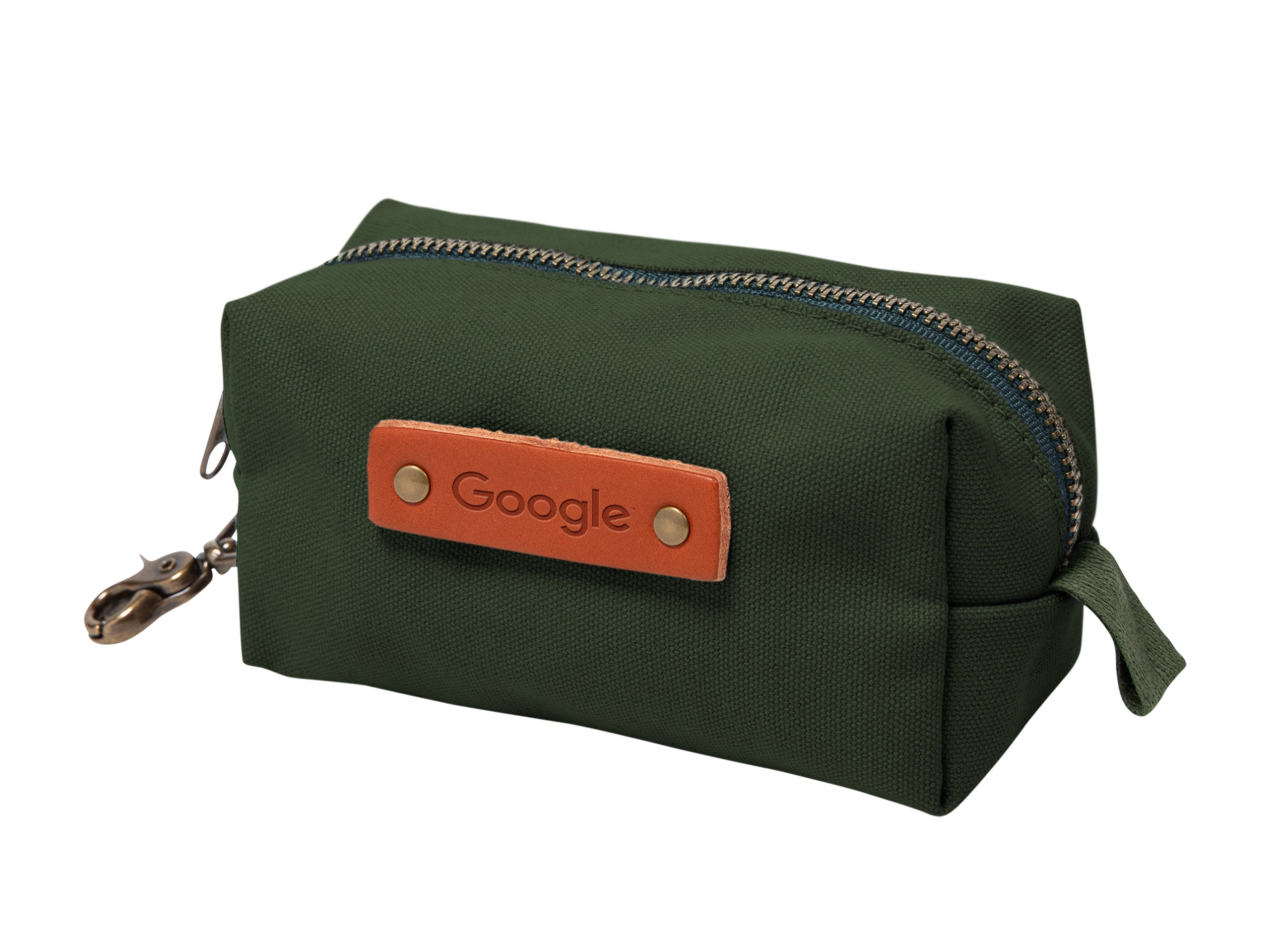 Canvas Small Dopp Kit with Brass Clip | Full Grain Leather | Made in USA