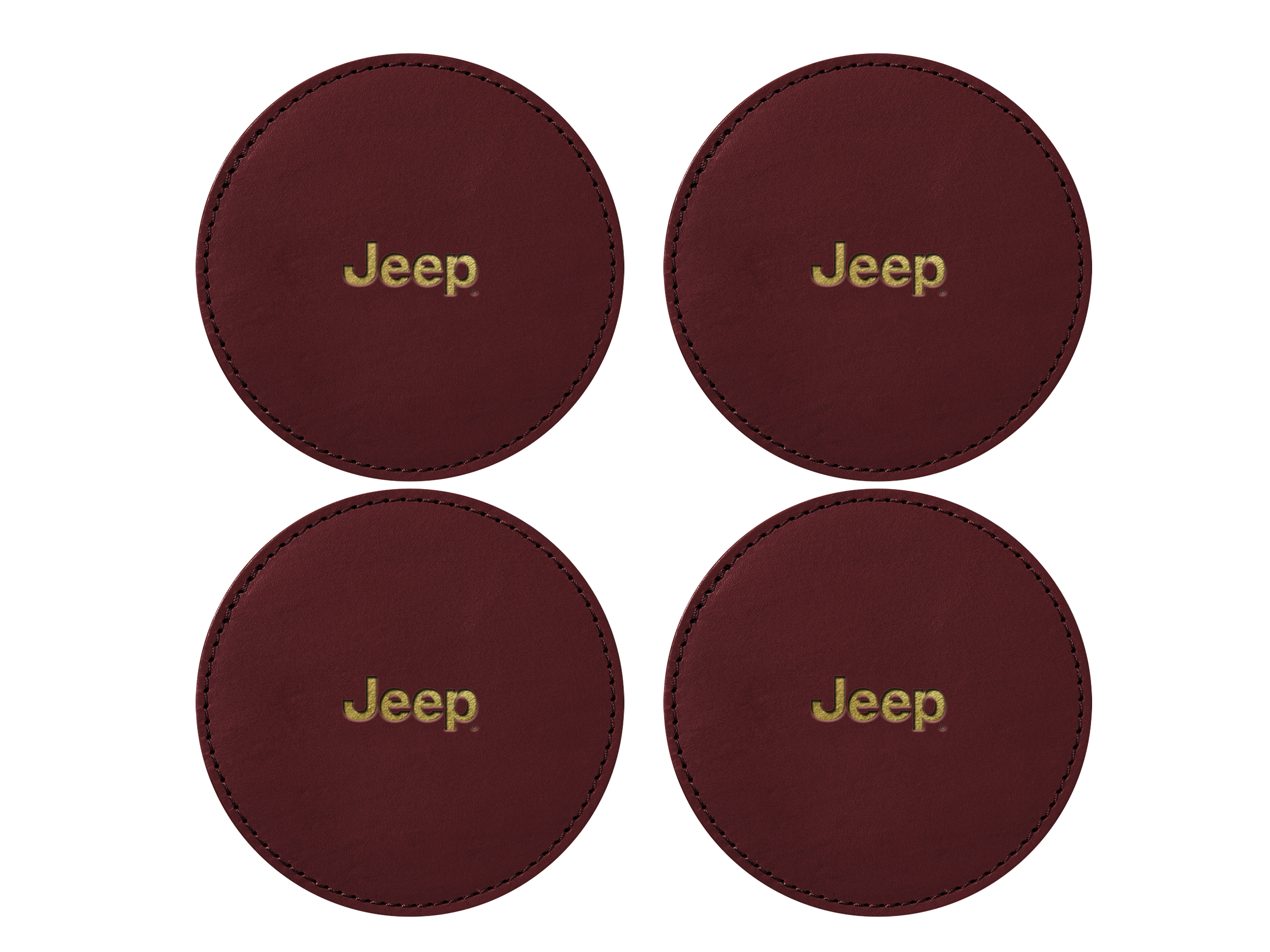 Round Coasters (Set of 4) | Full Grain Leather | Made in USA