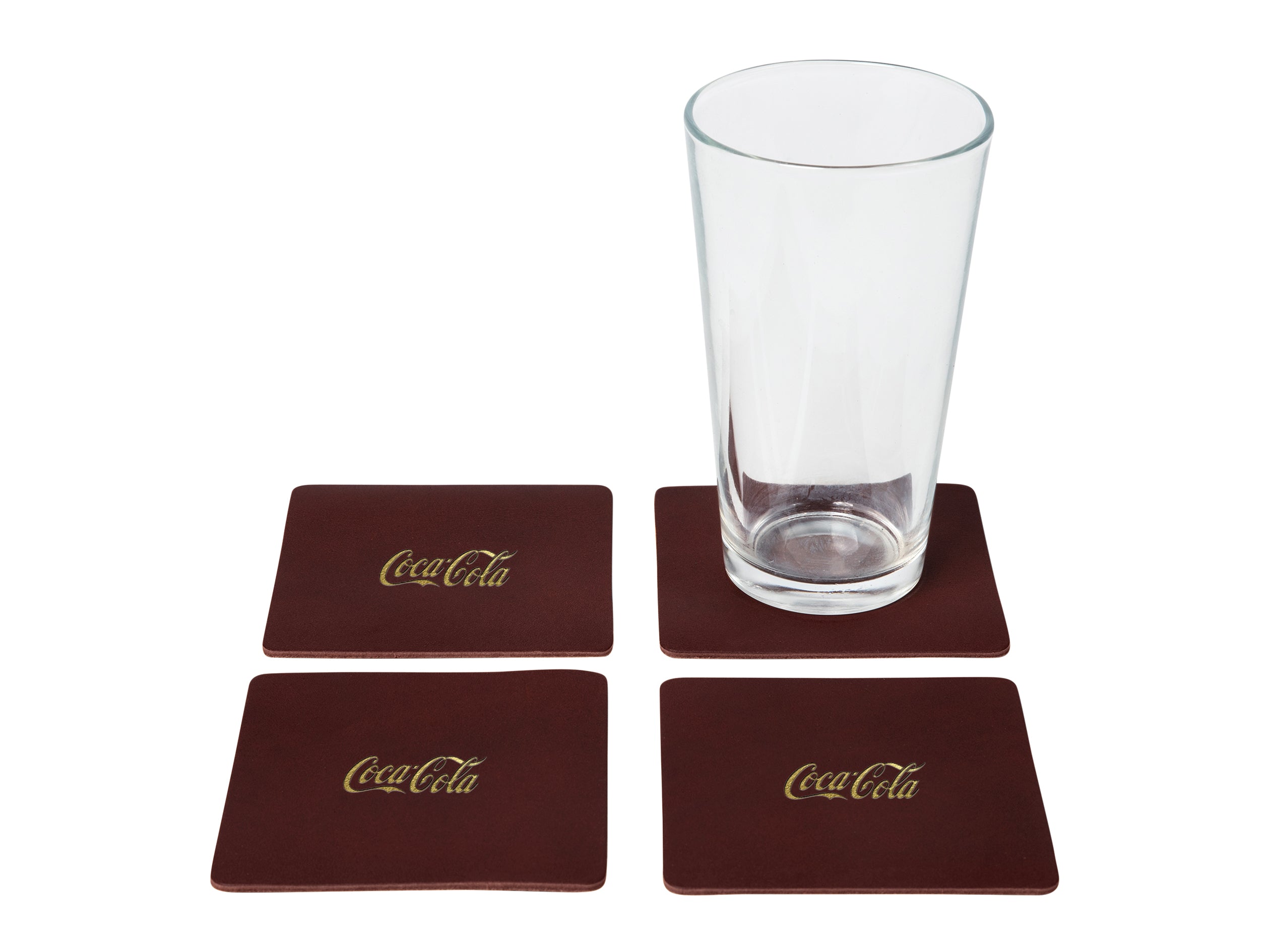 Square Coasters (Set of 4) | Full Grain Leather | Made in USA