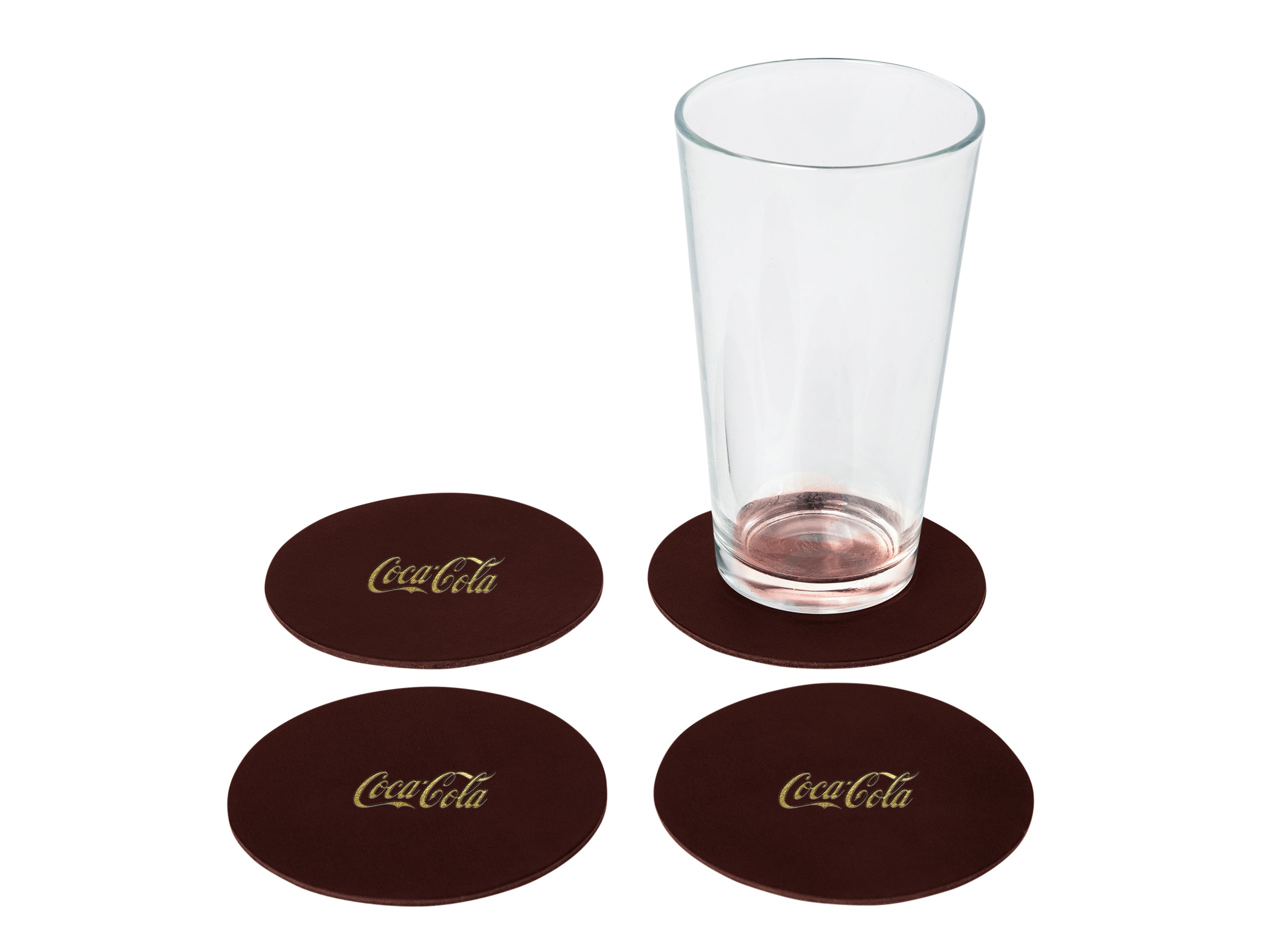 Round Coasters (Set of 4) | Full Grain Leather | Made in USA