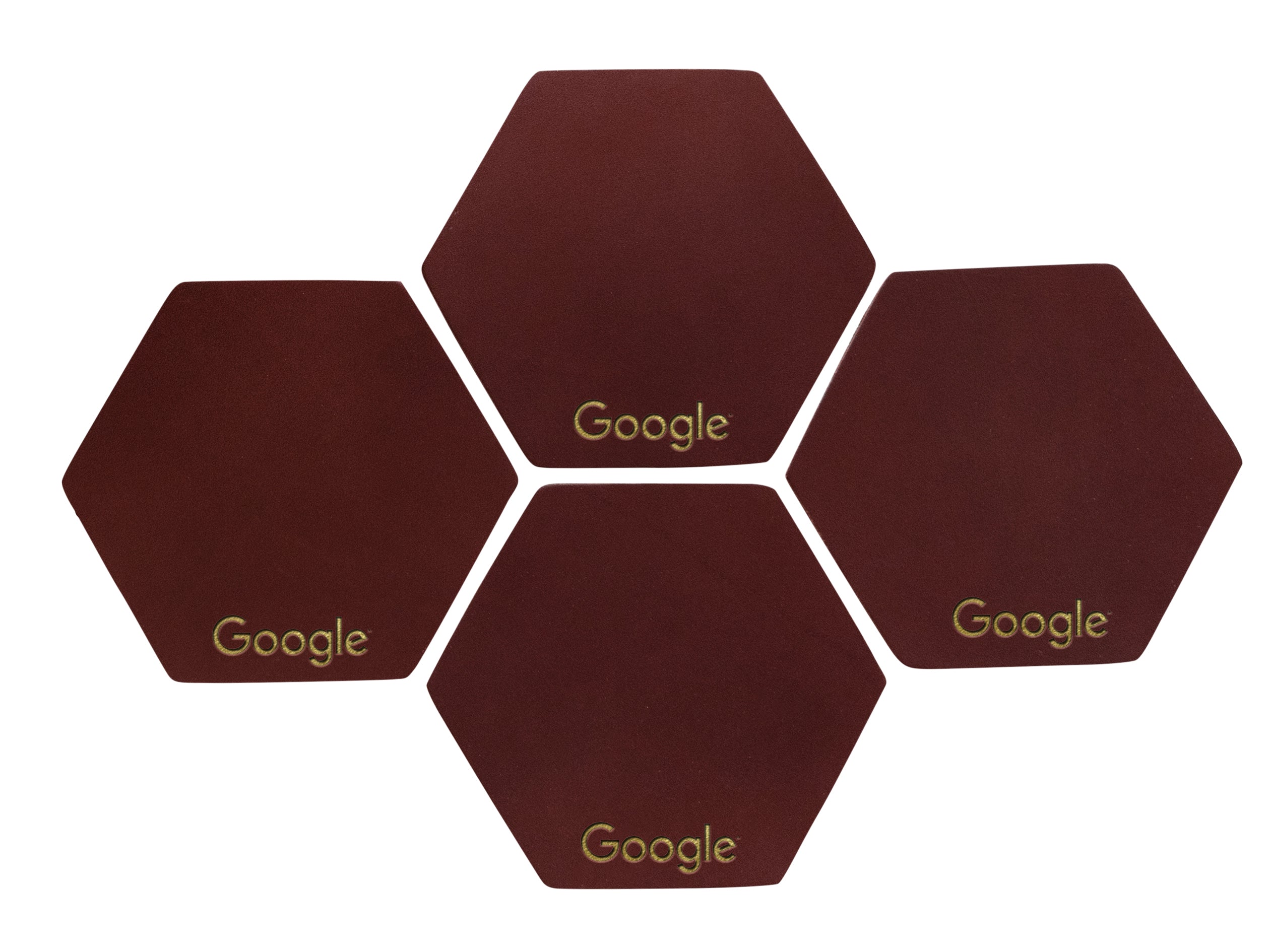 Hexagon Coasters (Set of 4) | Full Grain Leather | Made in USA