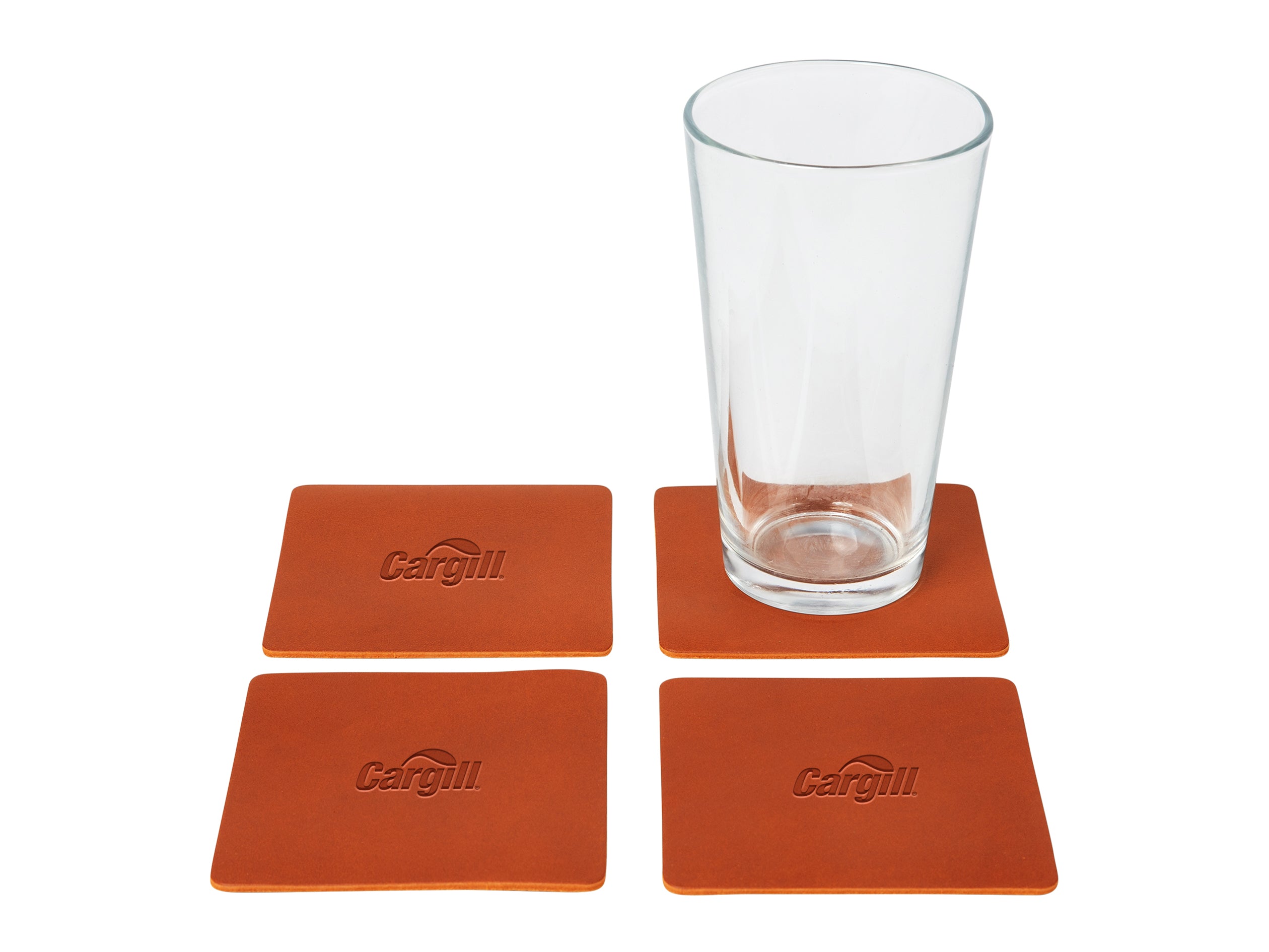 Square Coasters (Set of 4) | Full Grain Leather | Made in USA