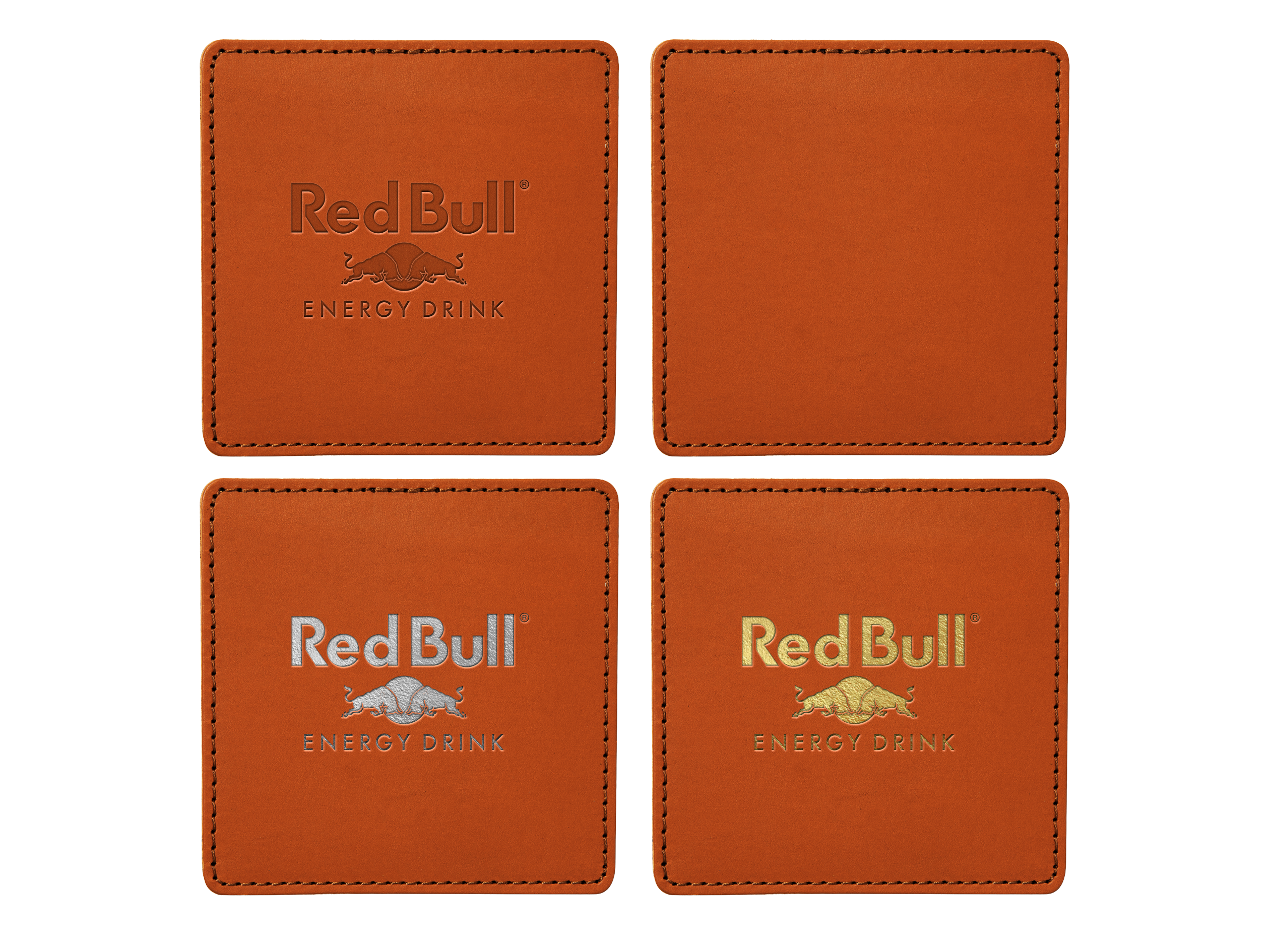 Square Coasters (Set of 4) | Full Grain Leather | Made in USA
