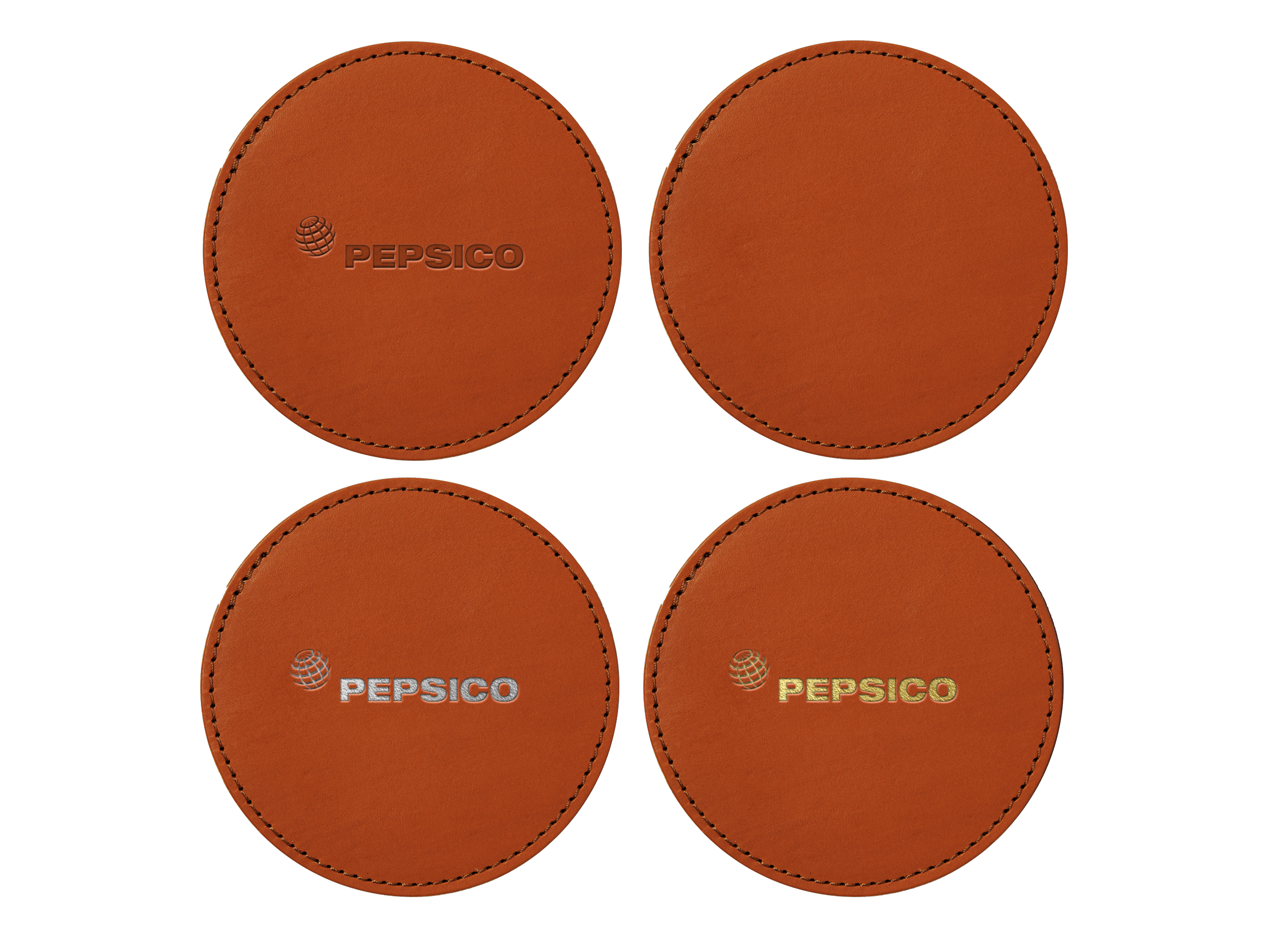 Round Coasters (Set of 4) | Full Grain Leather | Made in USA