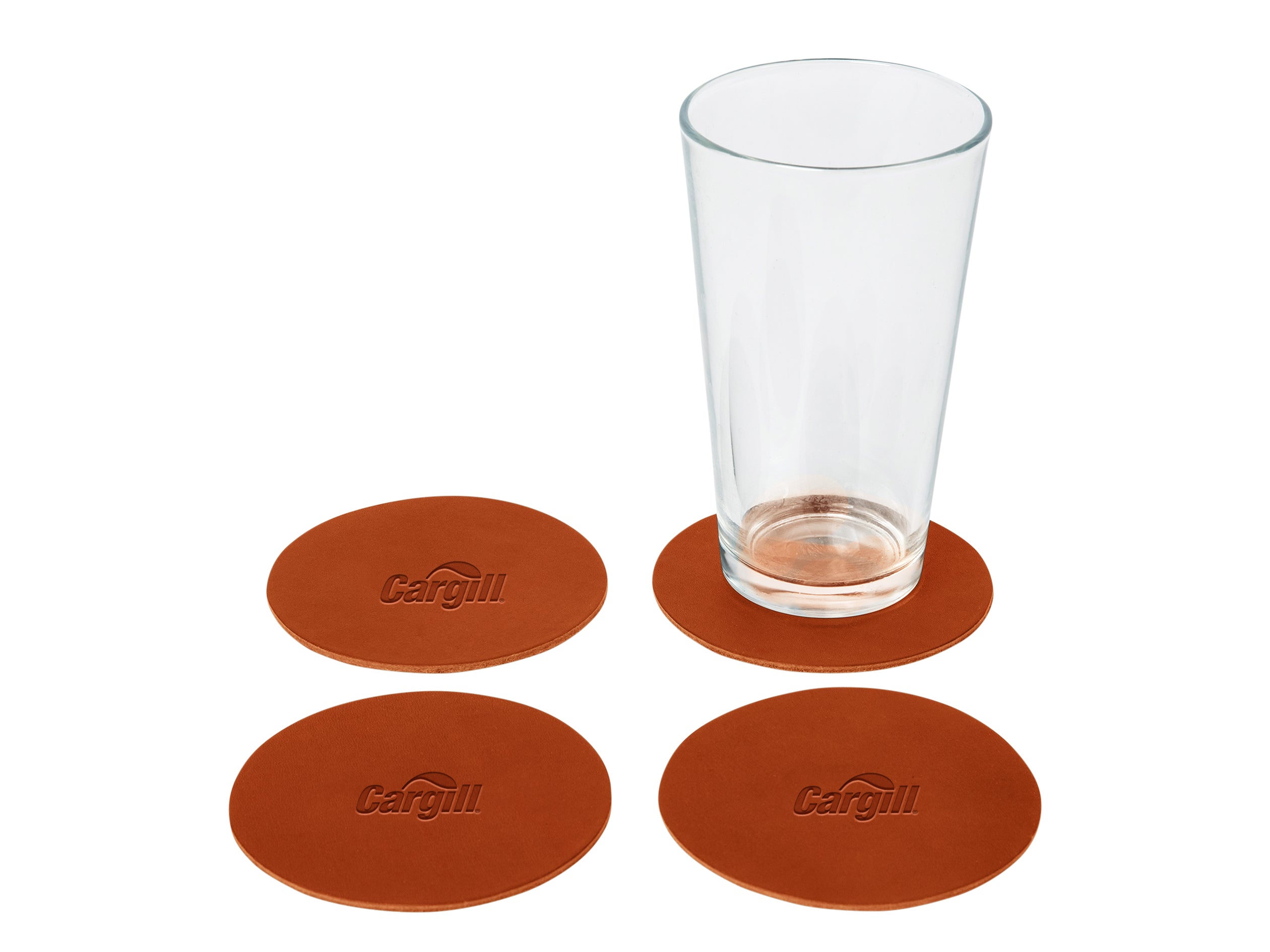 Round Coasters (Set of 4) | Full Grain Leather | Made in USA