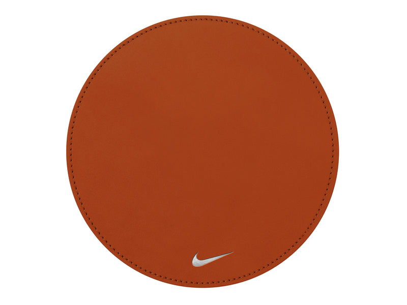 Round Mouse Pad, custom logo leather promo product made in USA by Corium