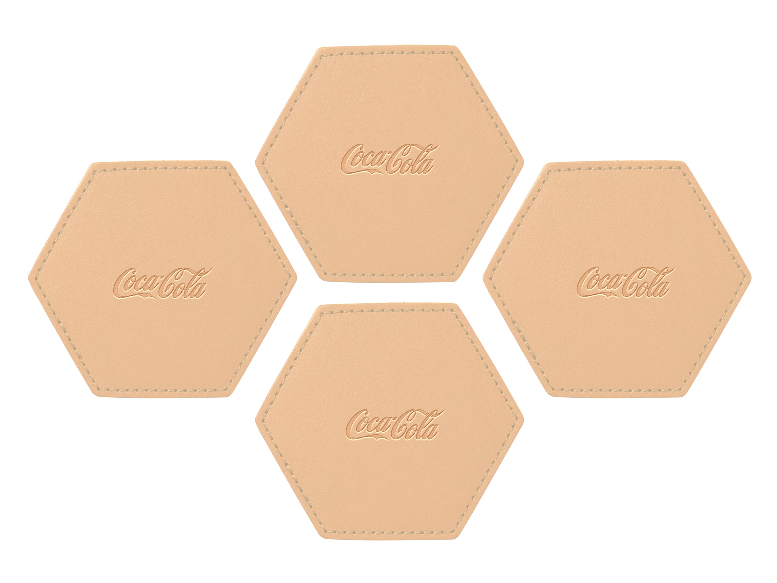 Hexagon Coasters (Set of 4) | Full Grain Leather | Made in USA